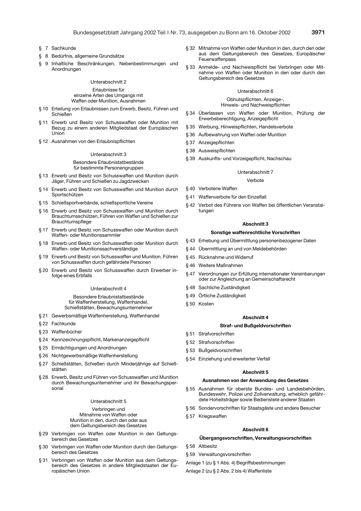 BGBl. 2002, Seite 3971 — Originalseite als Abbildung
