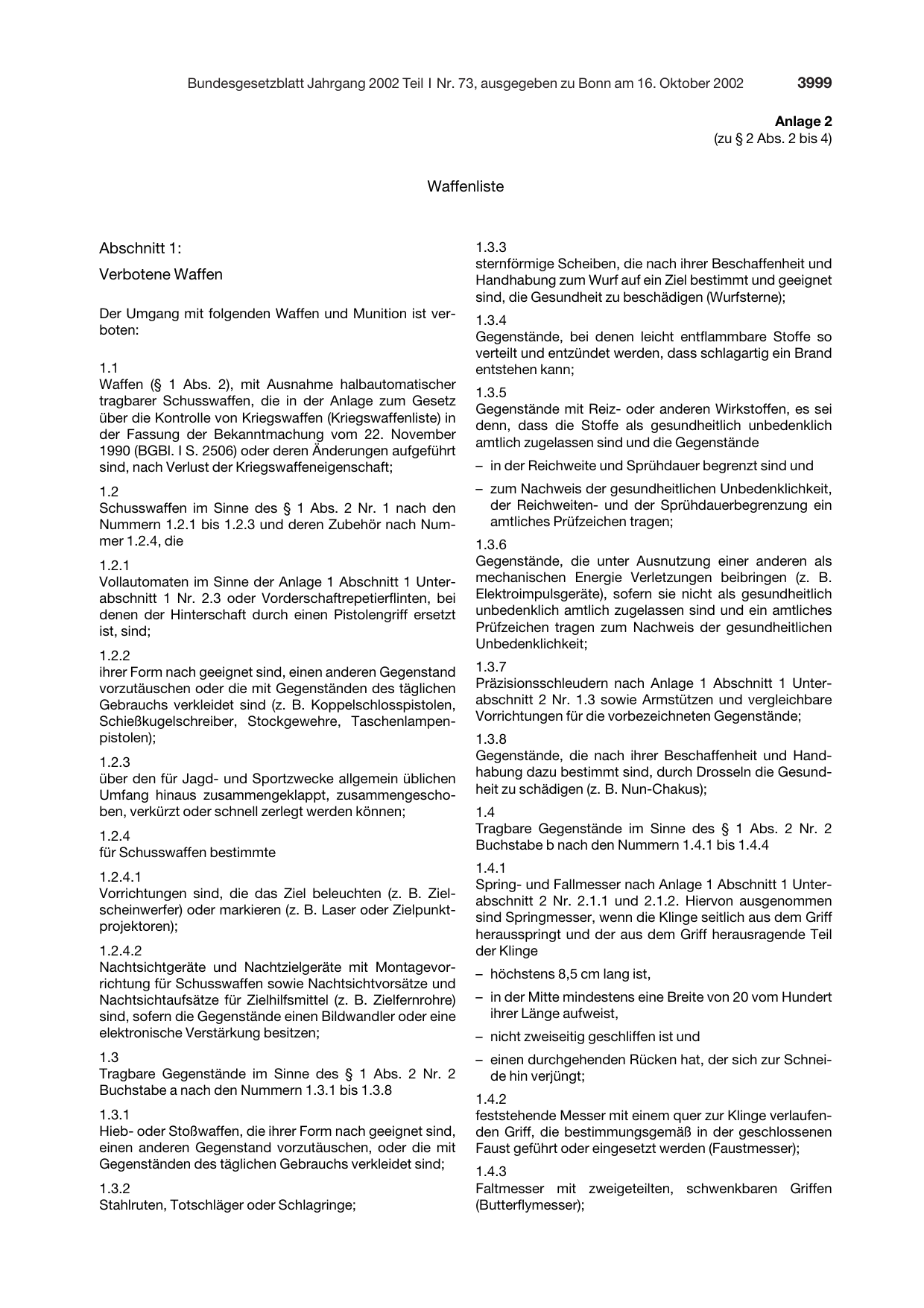 BGBl. 2002, Seite 3999 — Originalseite als Abbildung