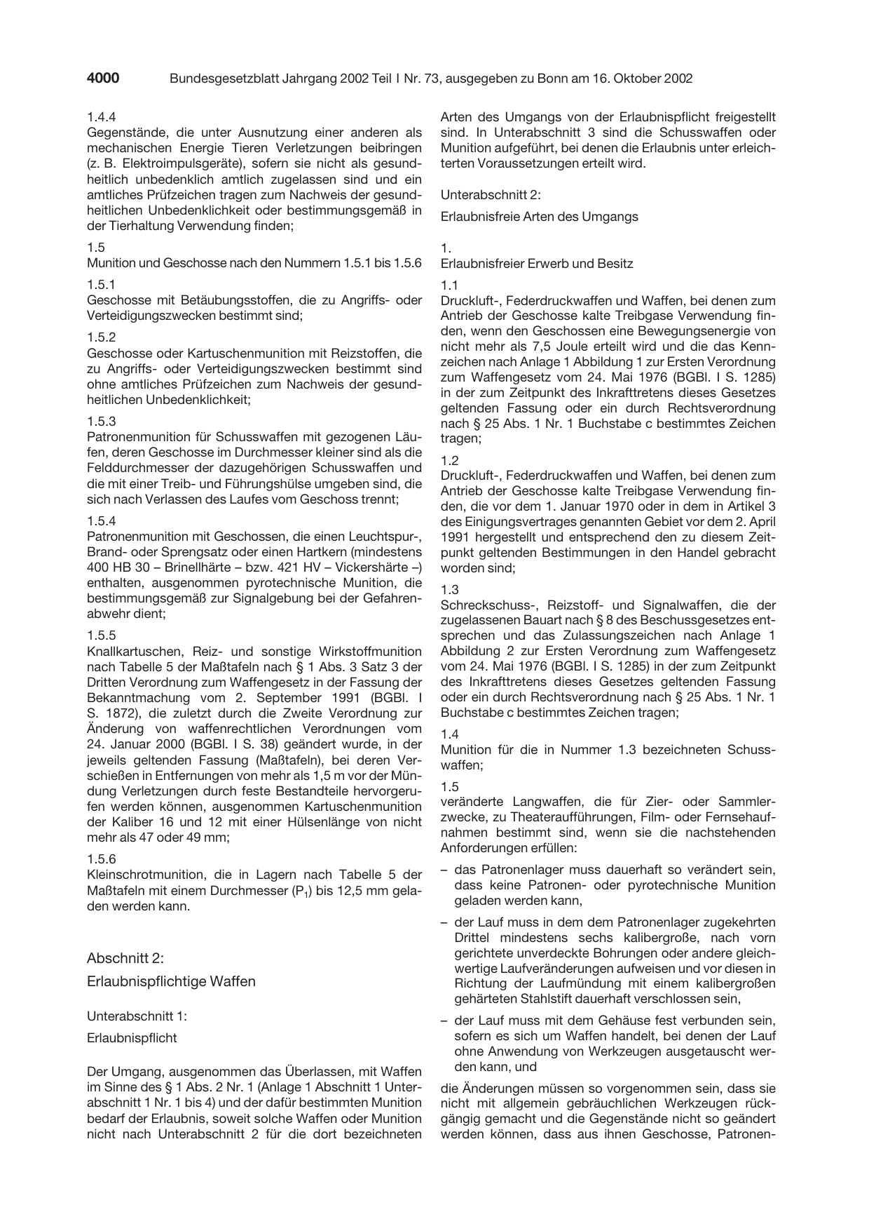 BGBl. 2002, Seite 4000 — Originalseite als Abbildung
