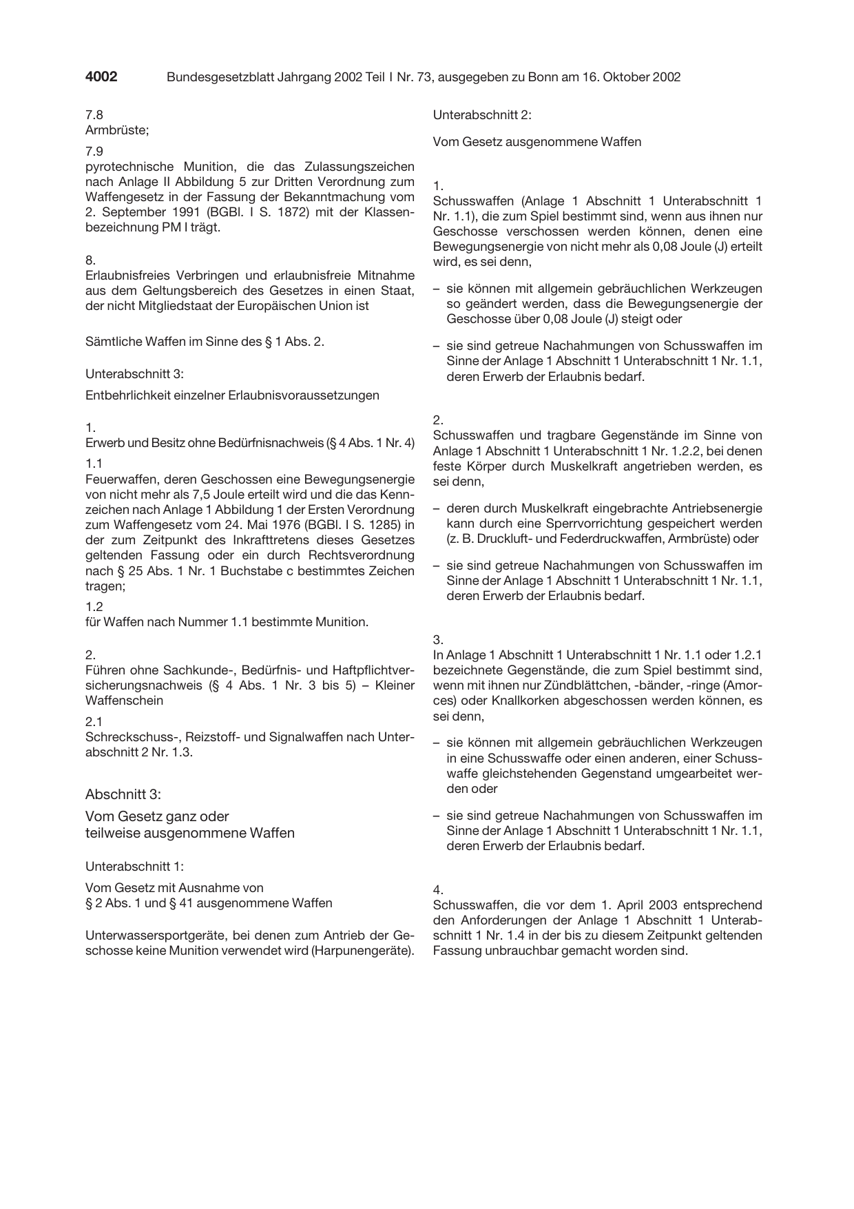 BGBl. 2002, Seite 4002 — Originalseite als Abbildung