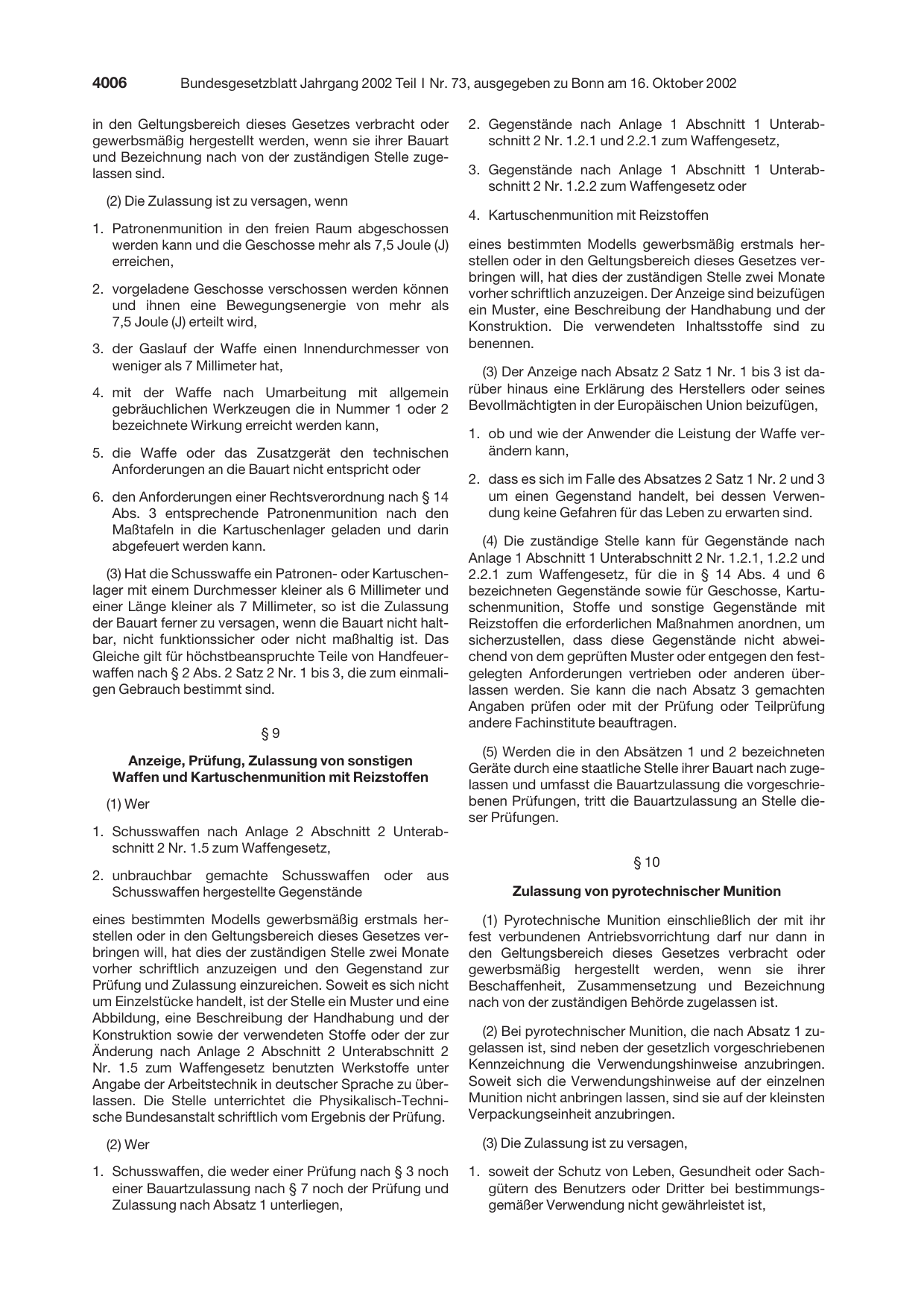 BGBl. 2002, Seite 4006 — Originalseite als Abbildung