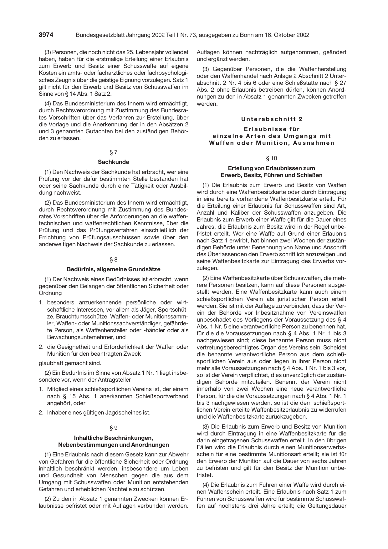 BGBl. 2002, Seite 3974 — Originalseite als Abbildung