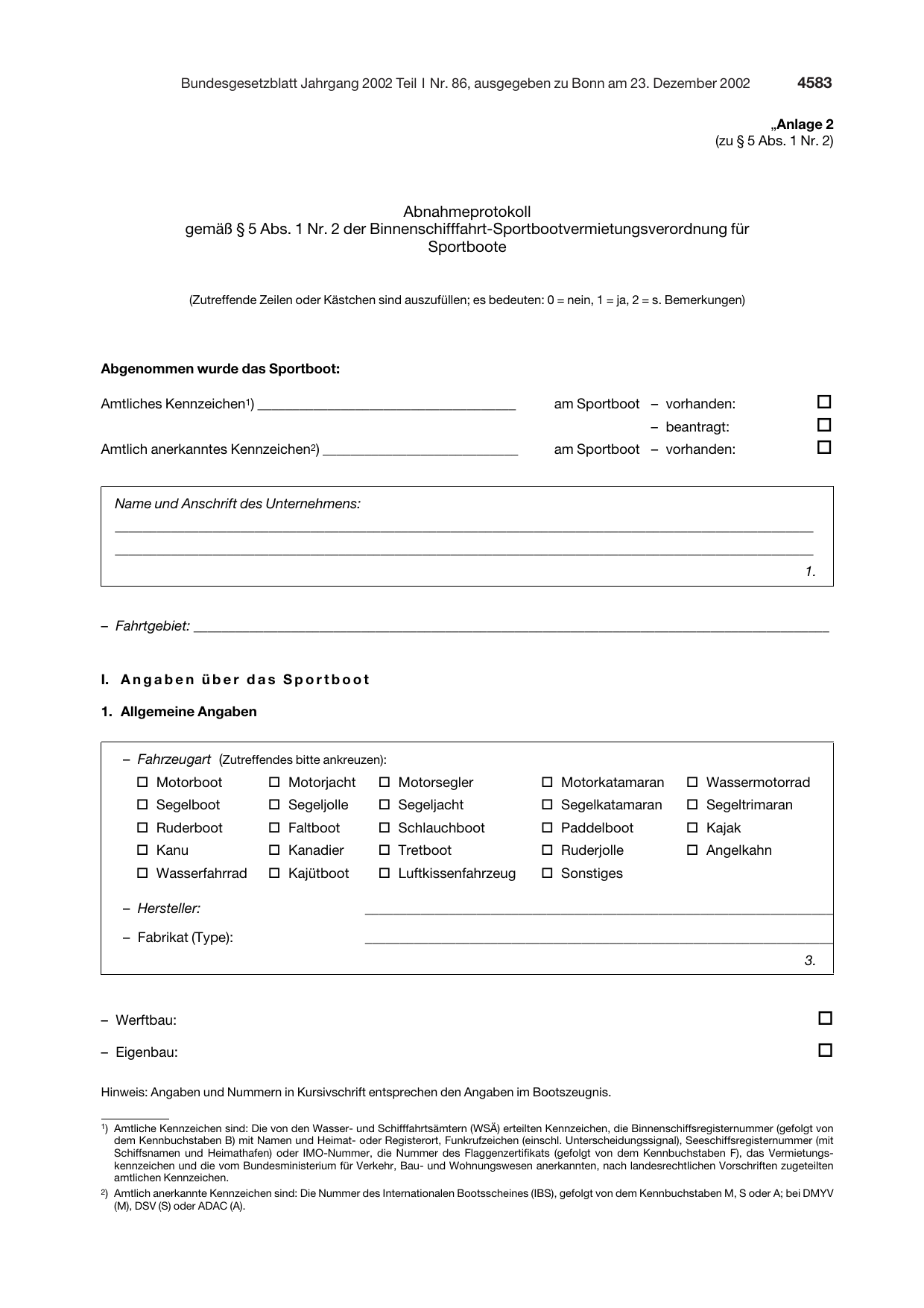 BGBl. 2002, Seite 4583 — Originalseite als Abbildung