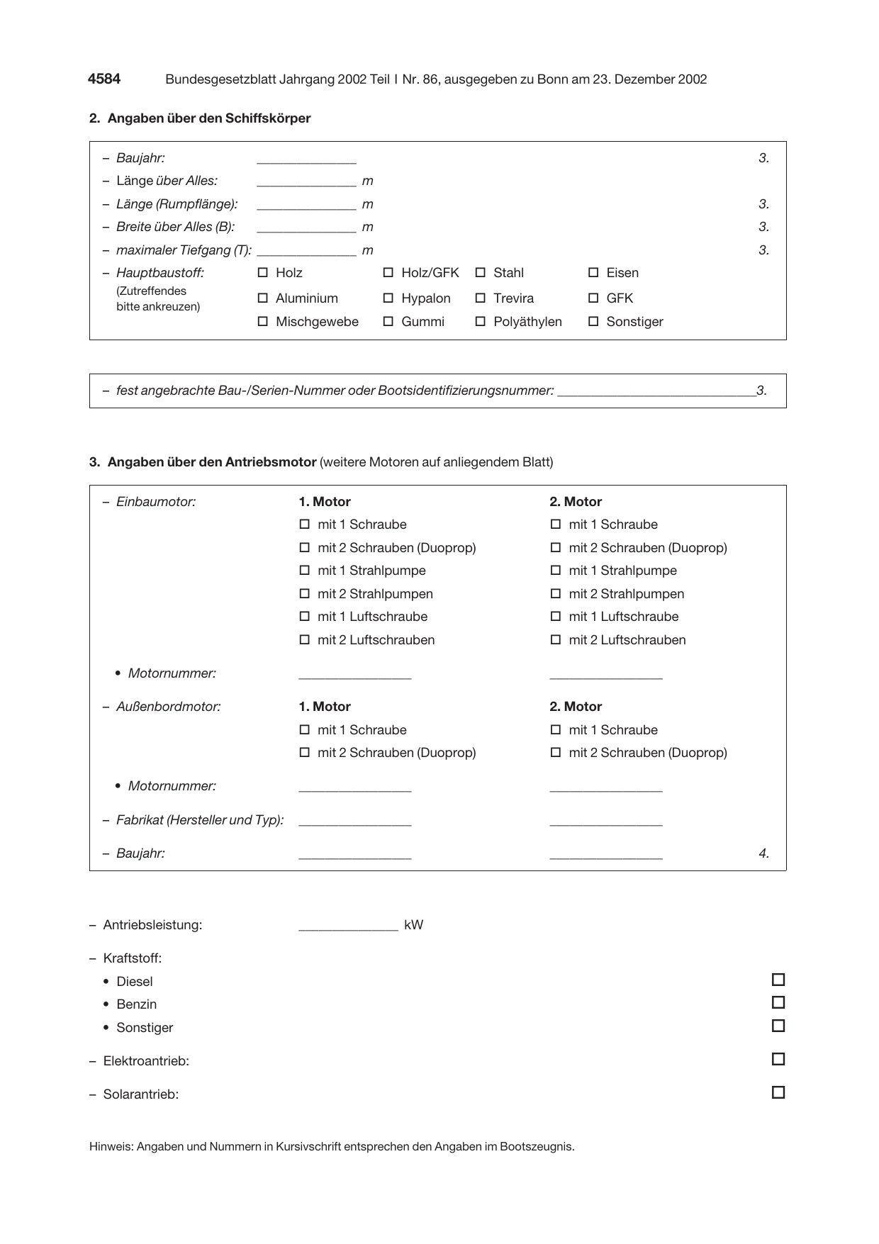 BGBl. 2002, Seite 4584 — Originalseite als Abbildung