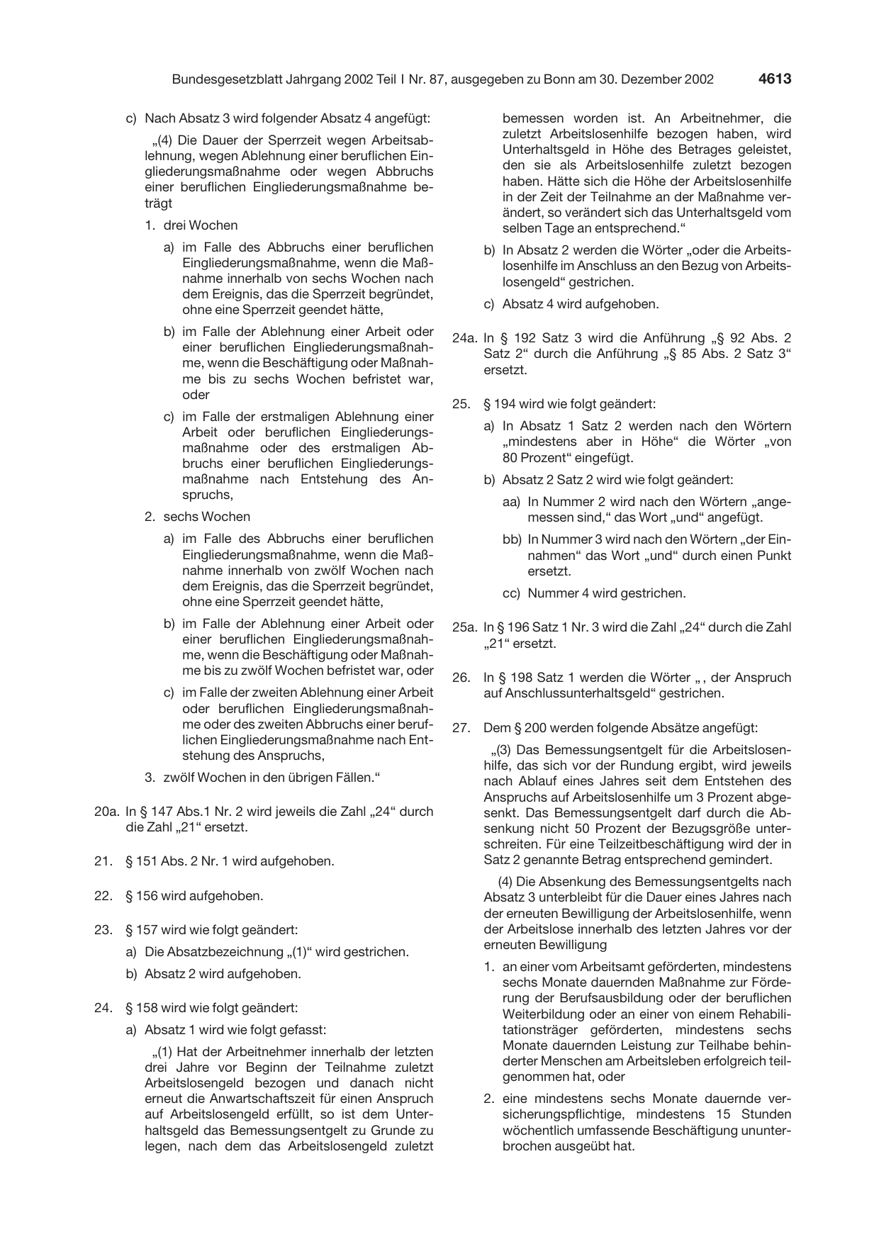 BGBl. 2002, Seite 4613 — Originalseite als Abbildung