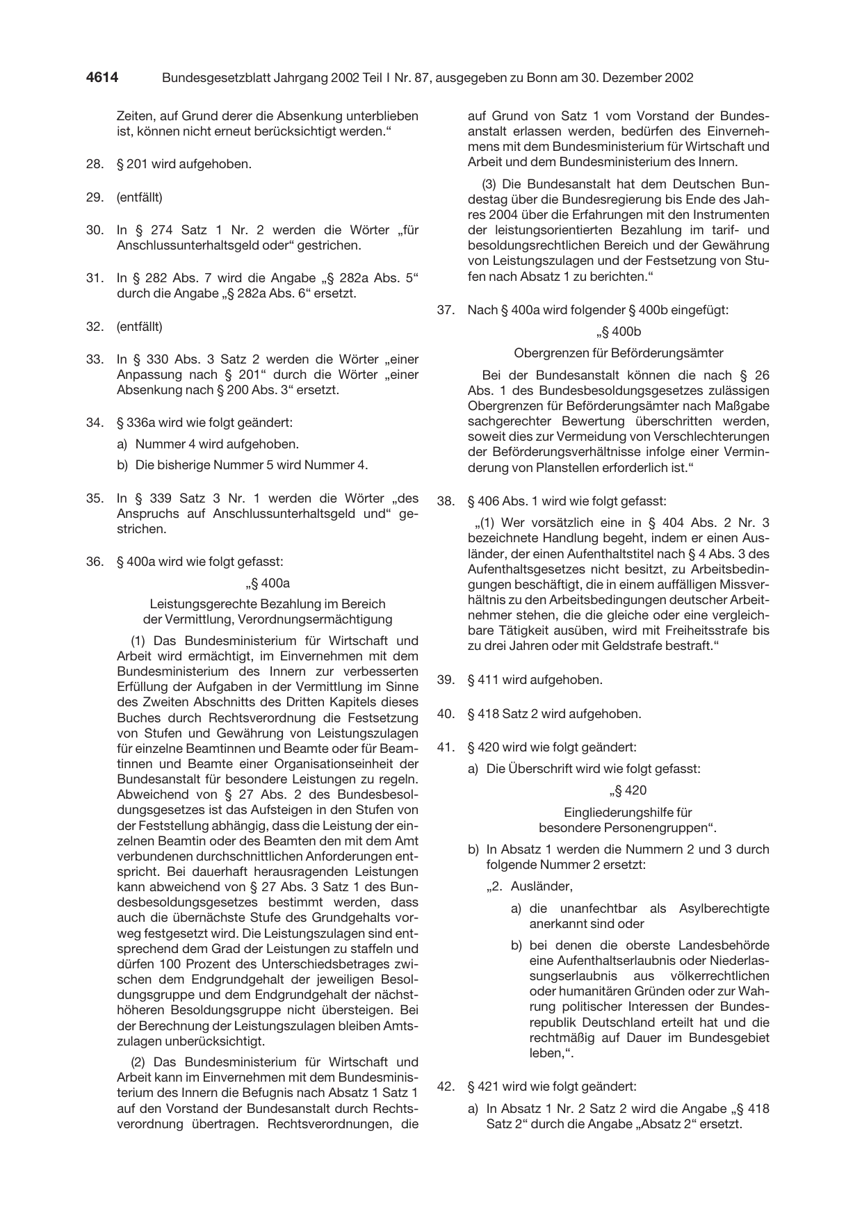 BGBl. 2002, Seite 4614 — Originalseite als Abbildung