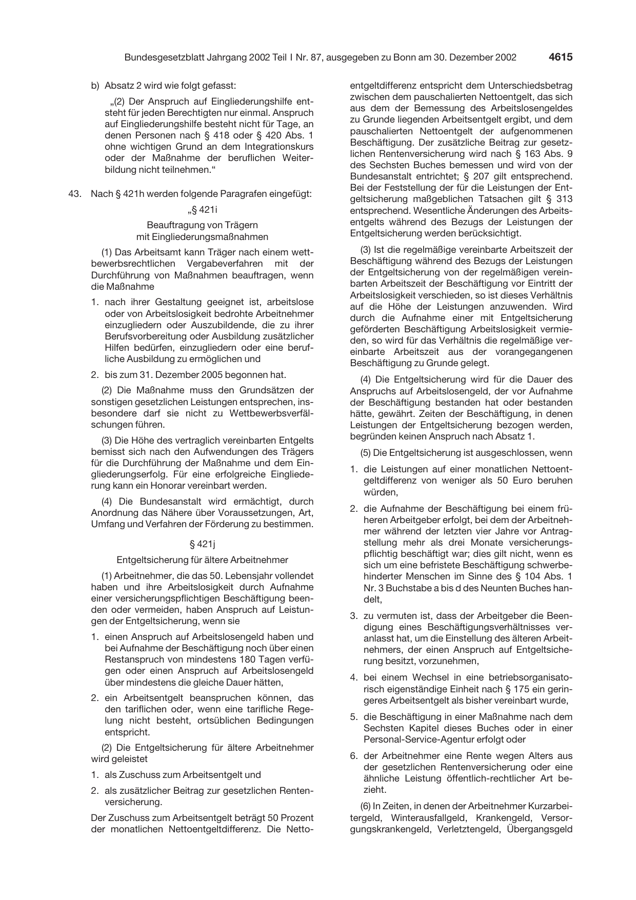BGBl. 2002, Seite 4615 — Originalseite als Abbildung