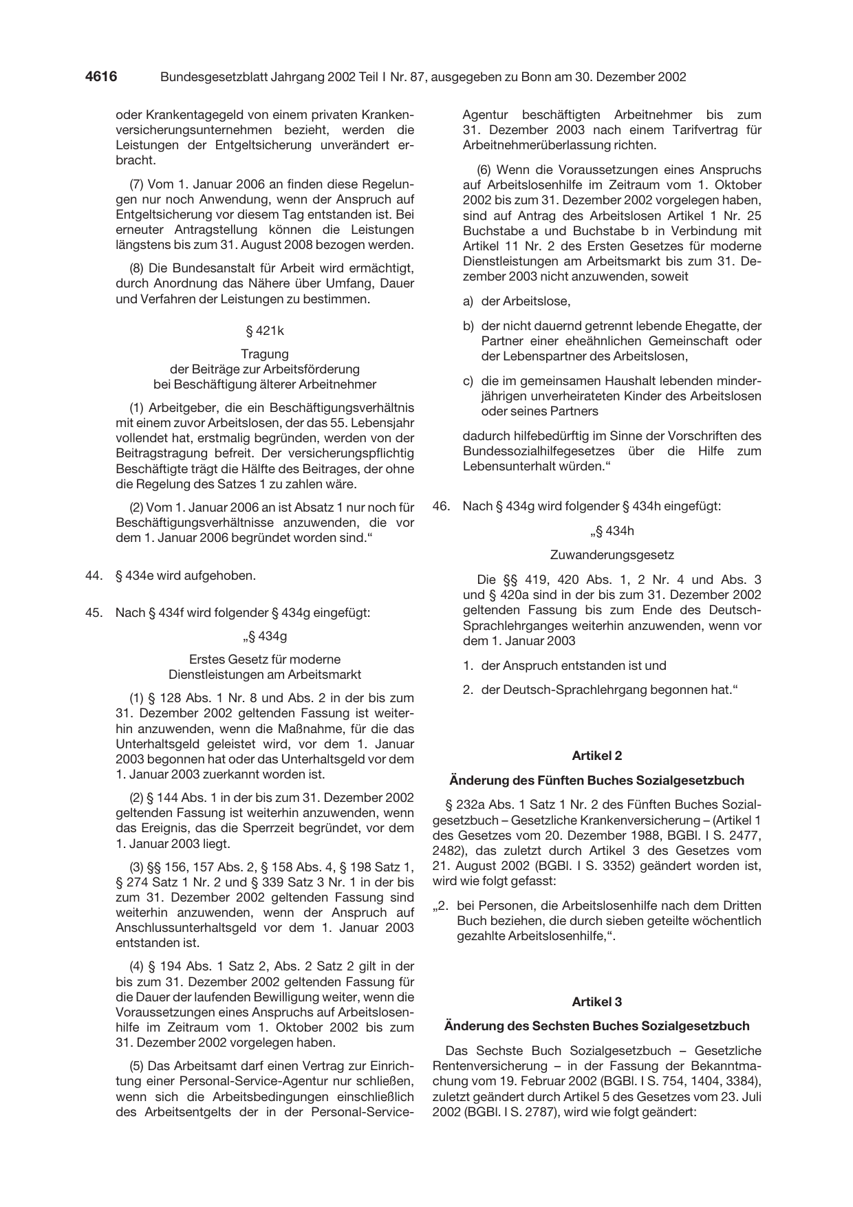 BGBl. 2002, Seite 4616 — Originalseite als Abbildung