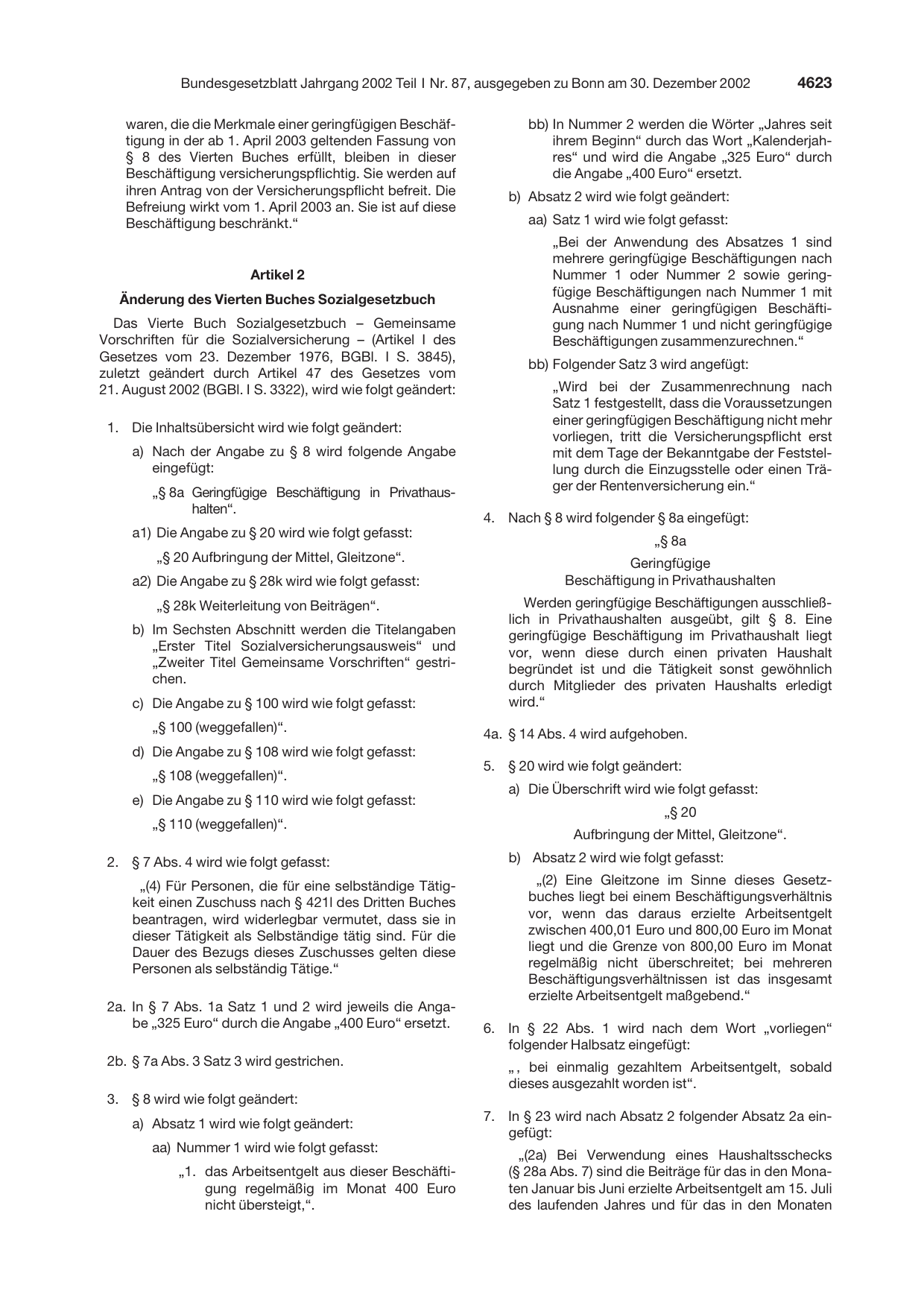 BGBl. 2002, Seite 4623 — Originalseite als Abbildung