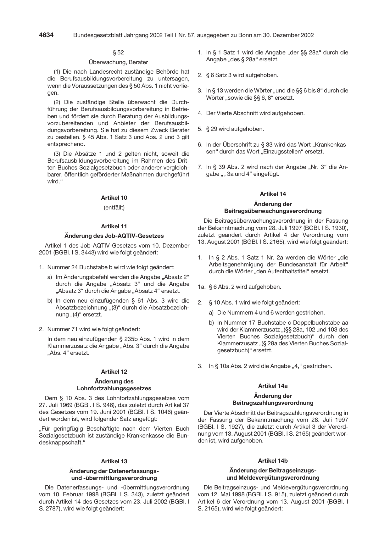 BGBl. 2002, Seite 4634 — Originalseite als Abbildung