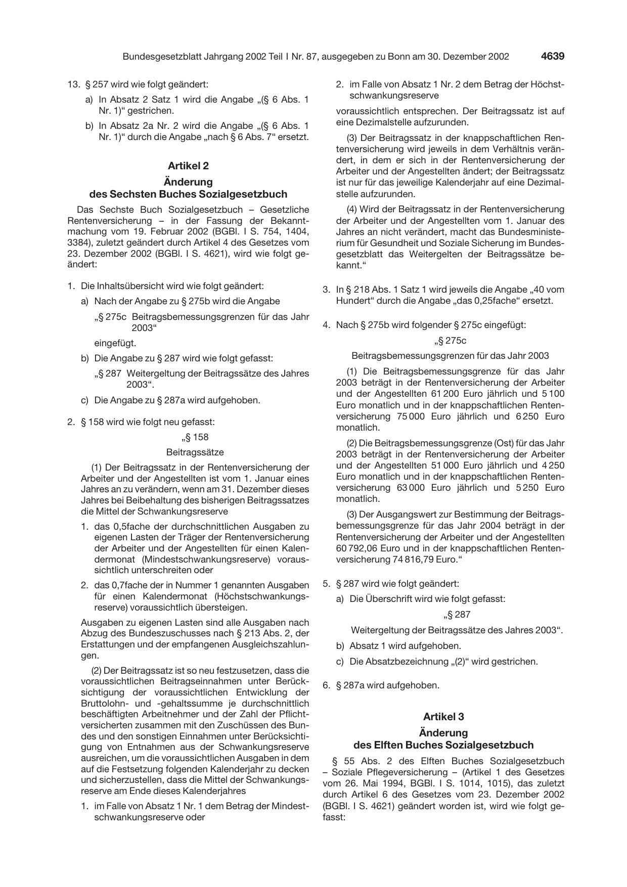 BGBl. 2002, Seite 4639 — Originalseite als Abbildung