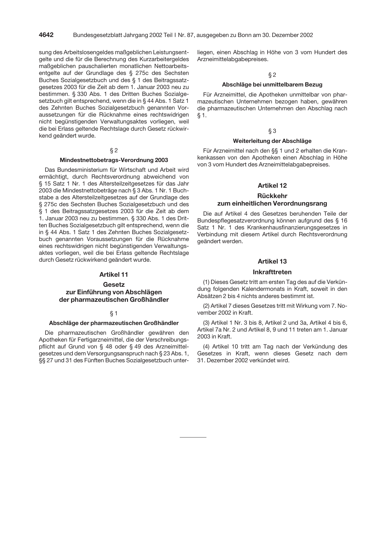 BGBl. 2002, Seite 4642 — Originalseite als Abbildung