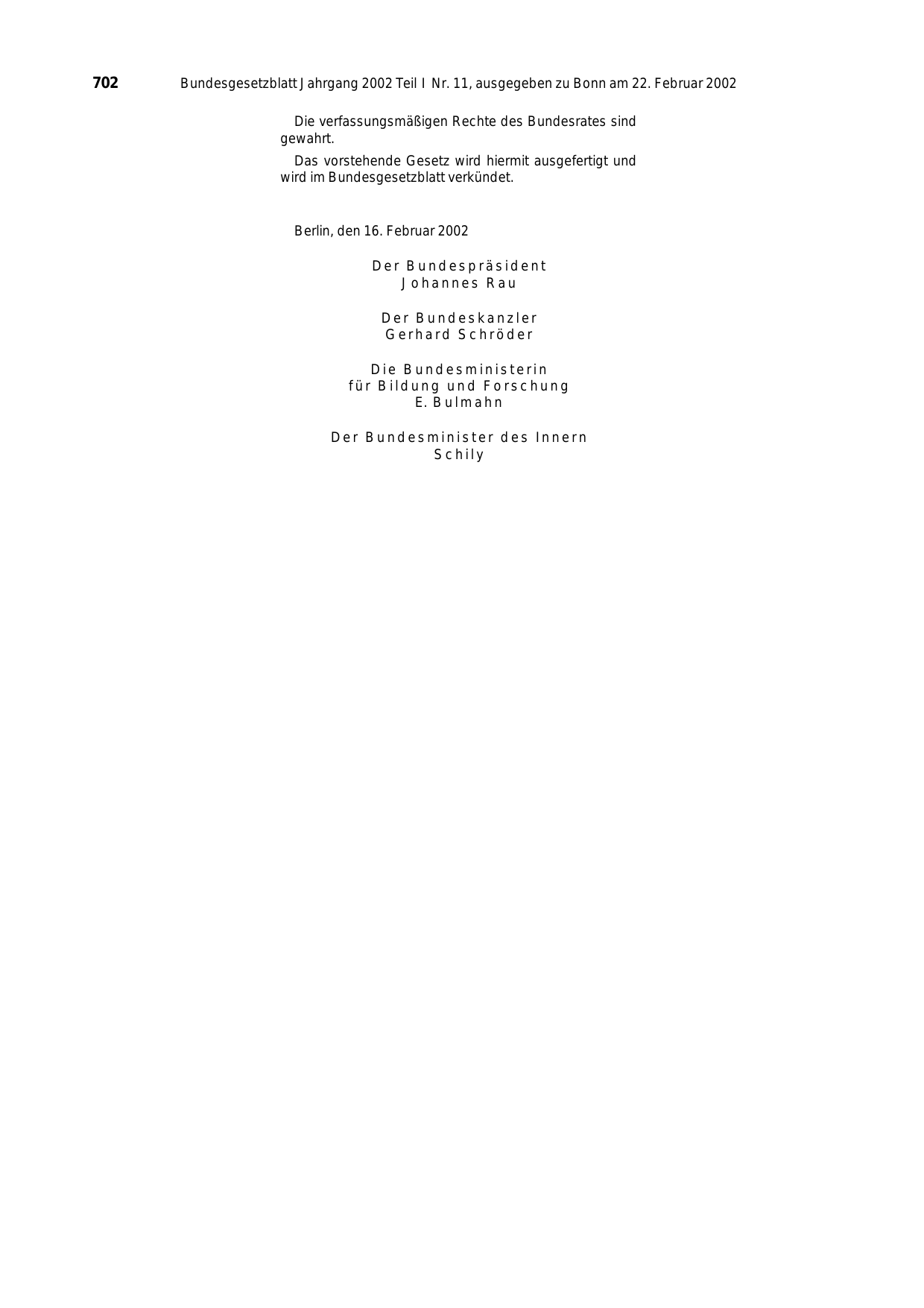 BGBl. 2002, Seite 702 — Originalseite als Abbildung