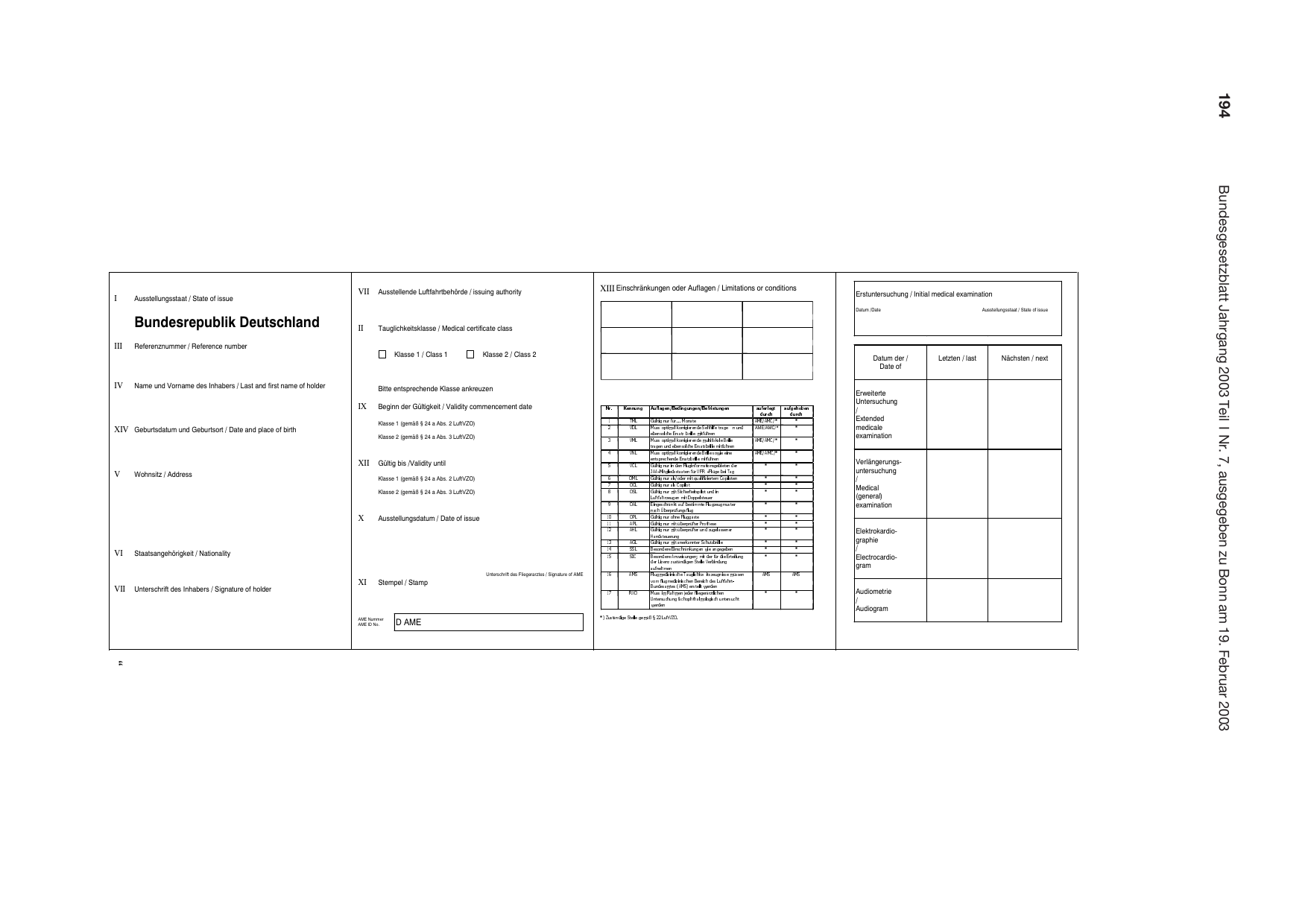 BGBl. 2003, Seite 194 — Originalseite als Abbildung