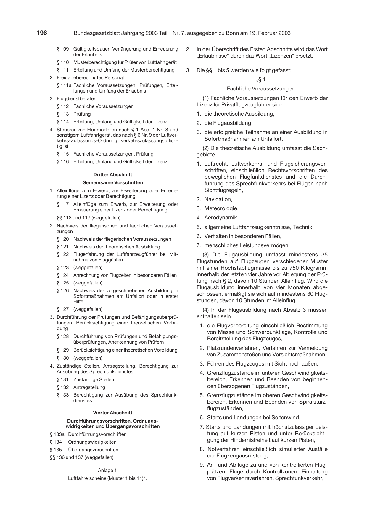 BGBl. 2003, Seite 196 — Originalseite als Abbildung
