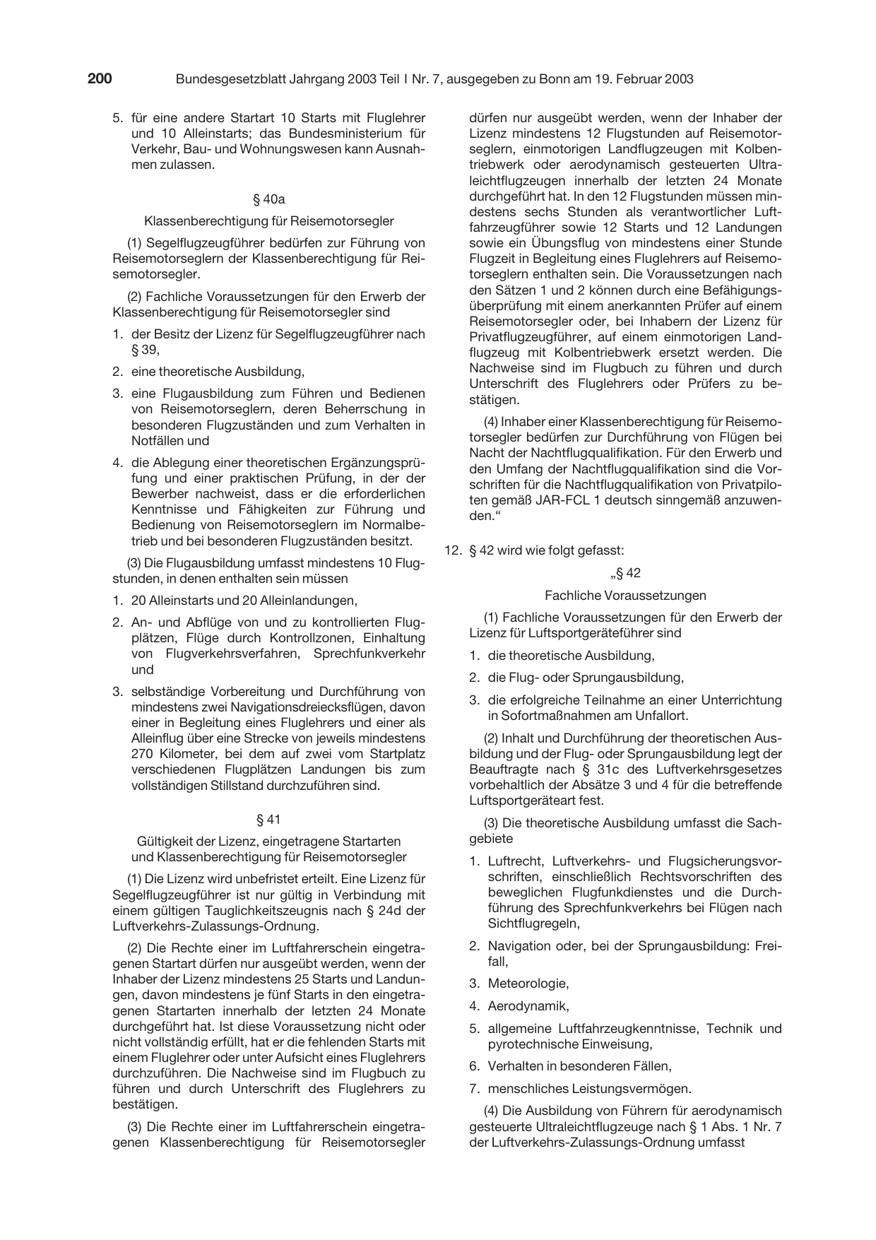BGBl. 2003, Seite 200 — Originalseite als Abbildung