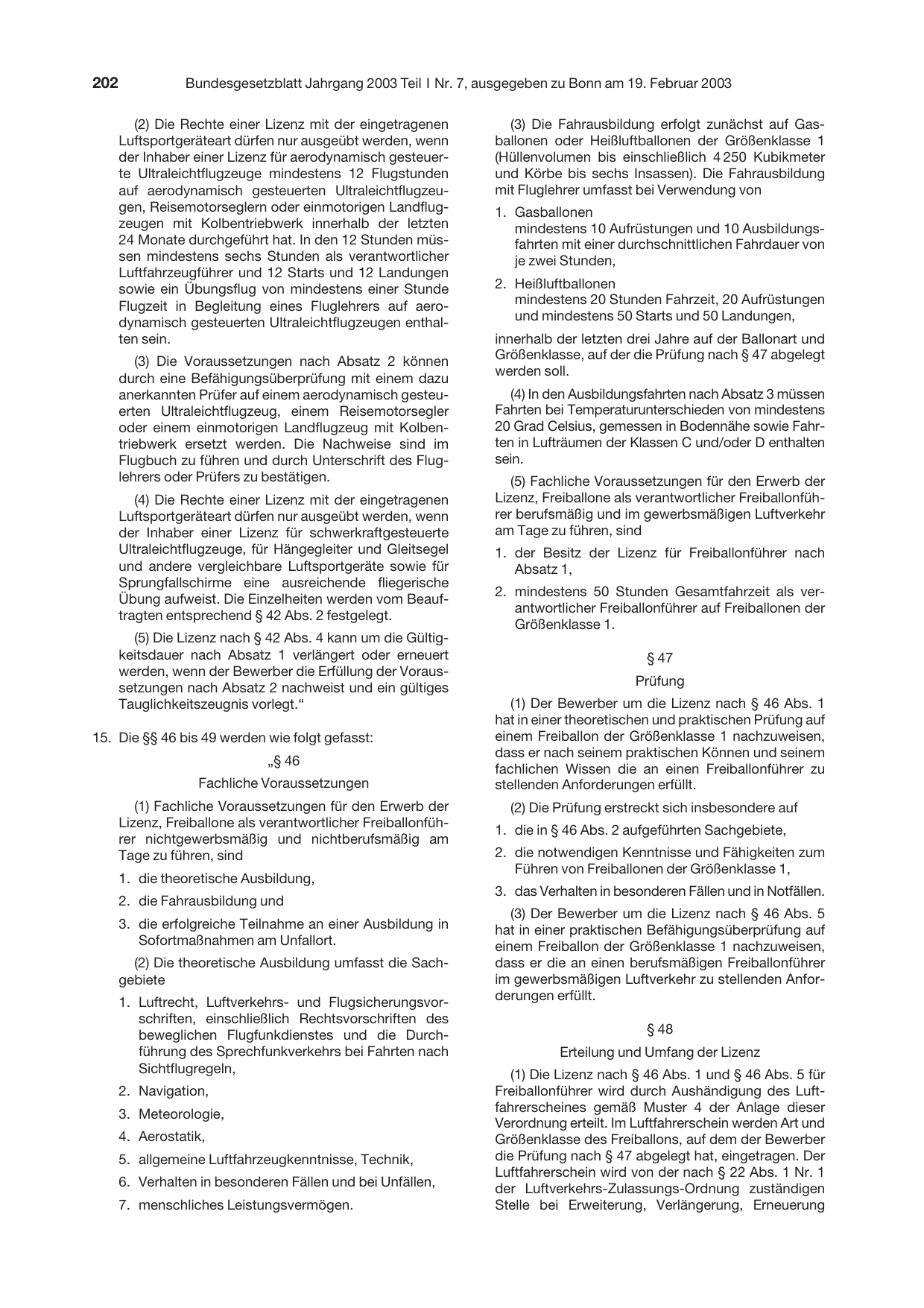 BGBl. 2003, Seite 202 — Originalseite als Abbildung