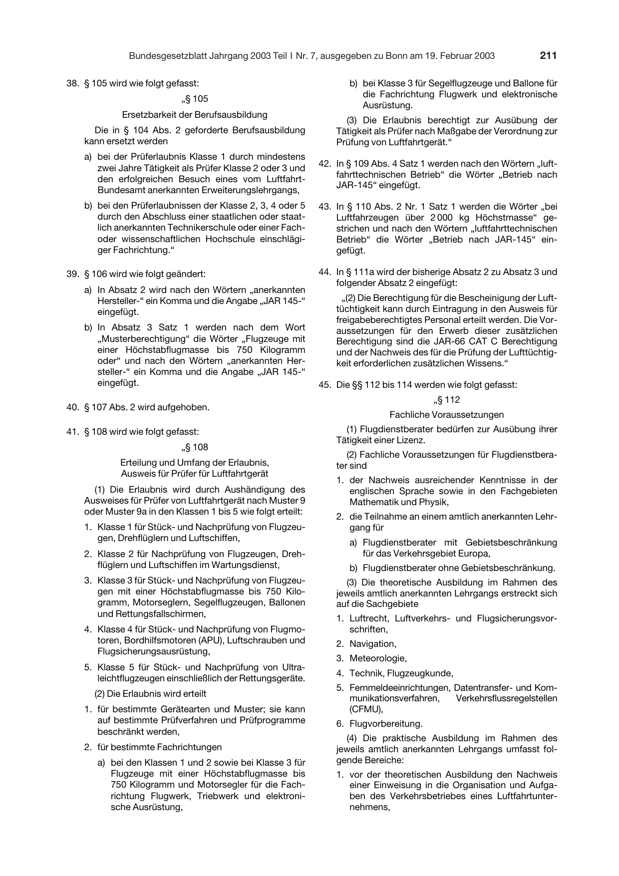 BGBl. 2003, Seite 211 — Originalseite als Abbildung