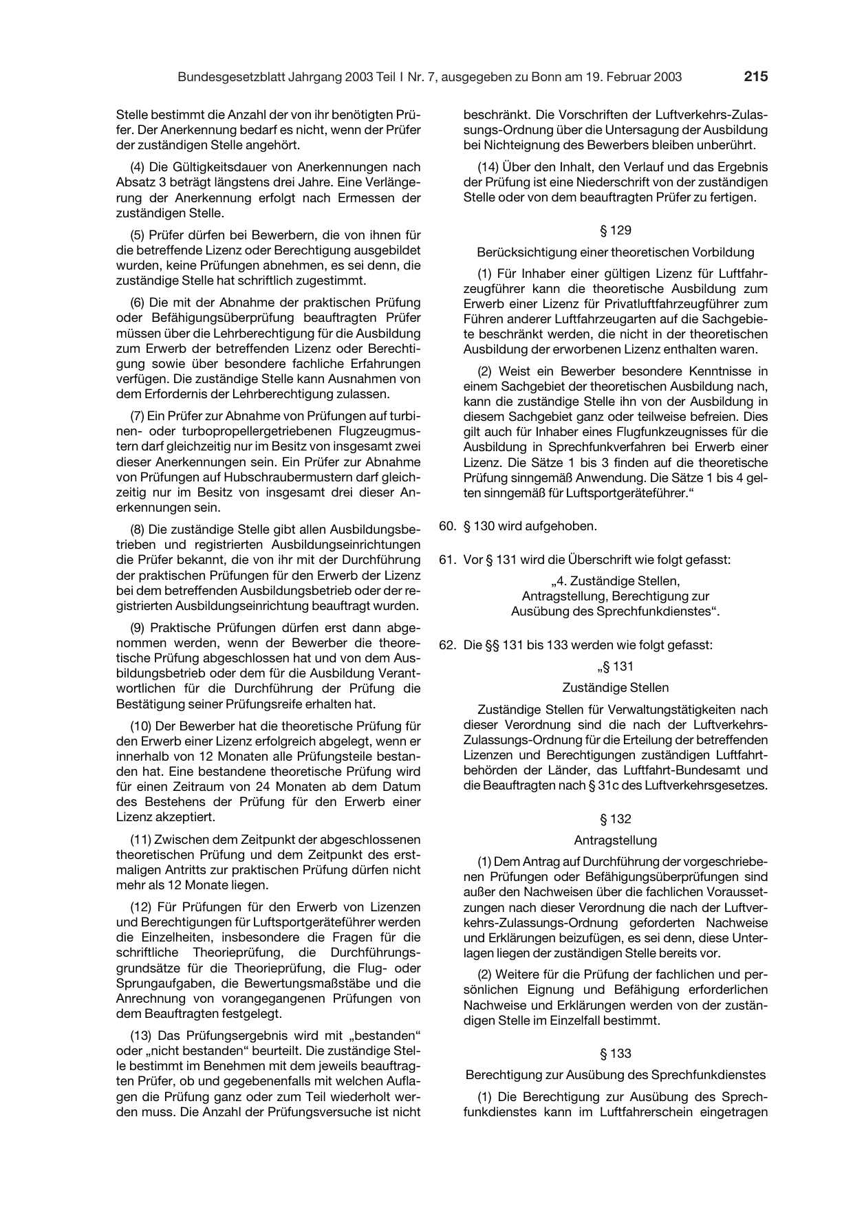 BGBl. 2003, Seite 215 — Originalseite als Abbildung