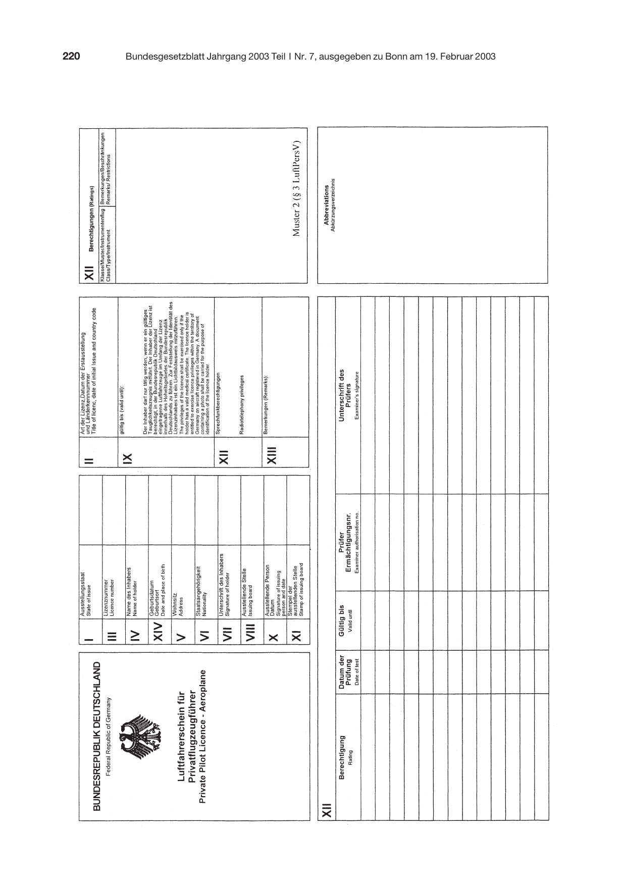 BGBl. 2003, Seite 220 — Originalseite als Abbildung