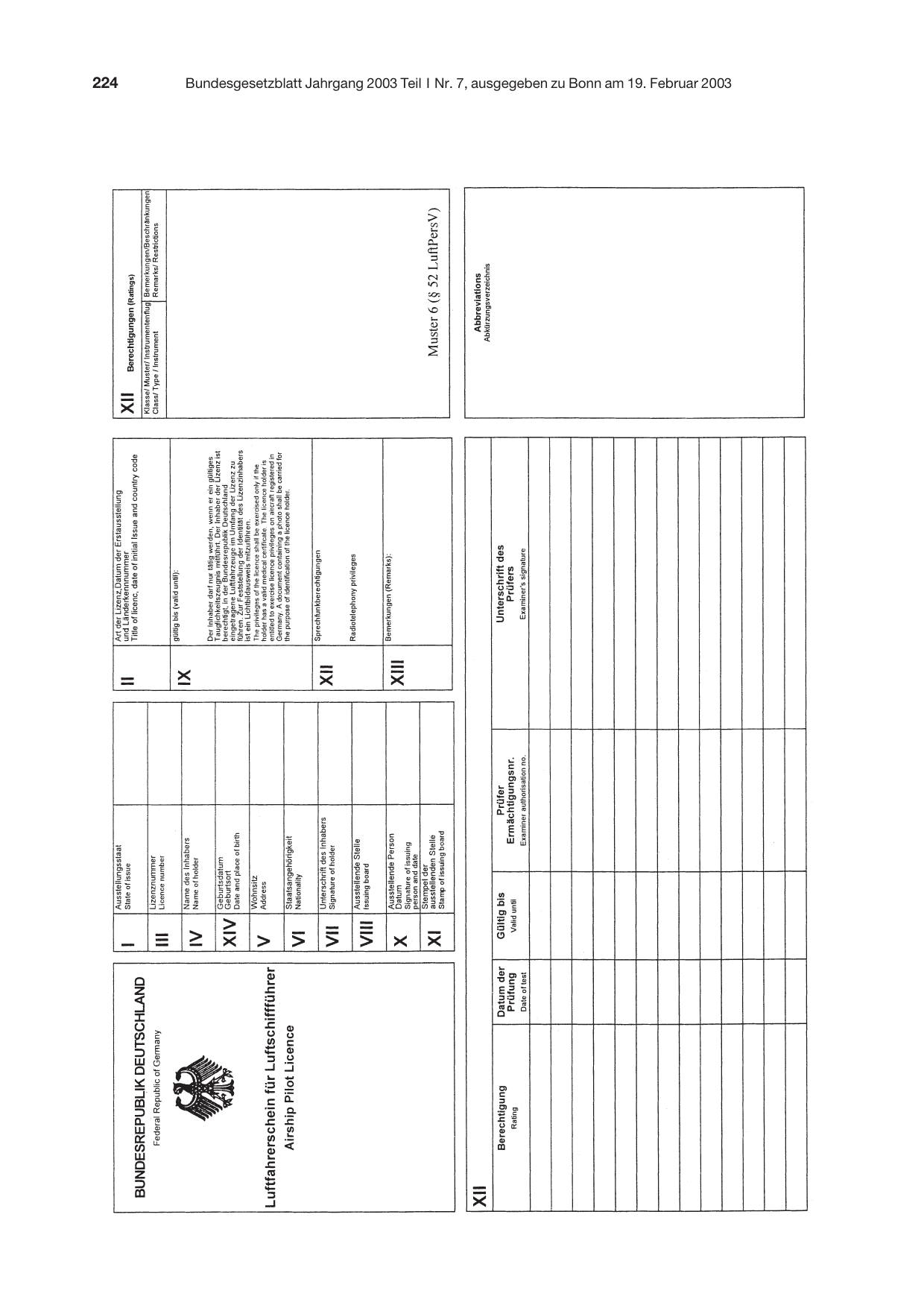 BGBl. 2003, Seite 224 — Originalseite als Abbildung