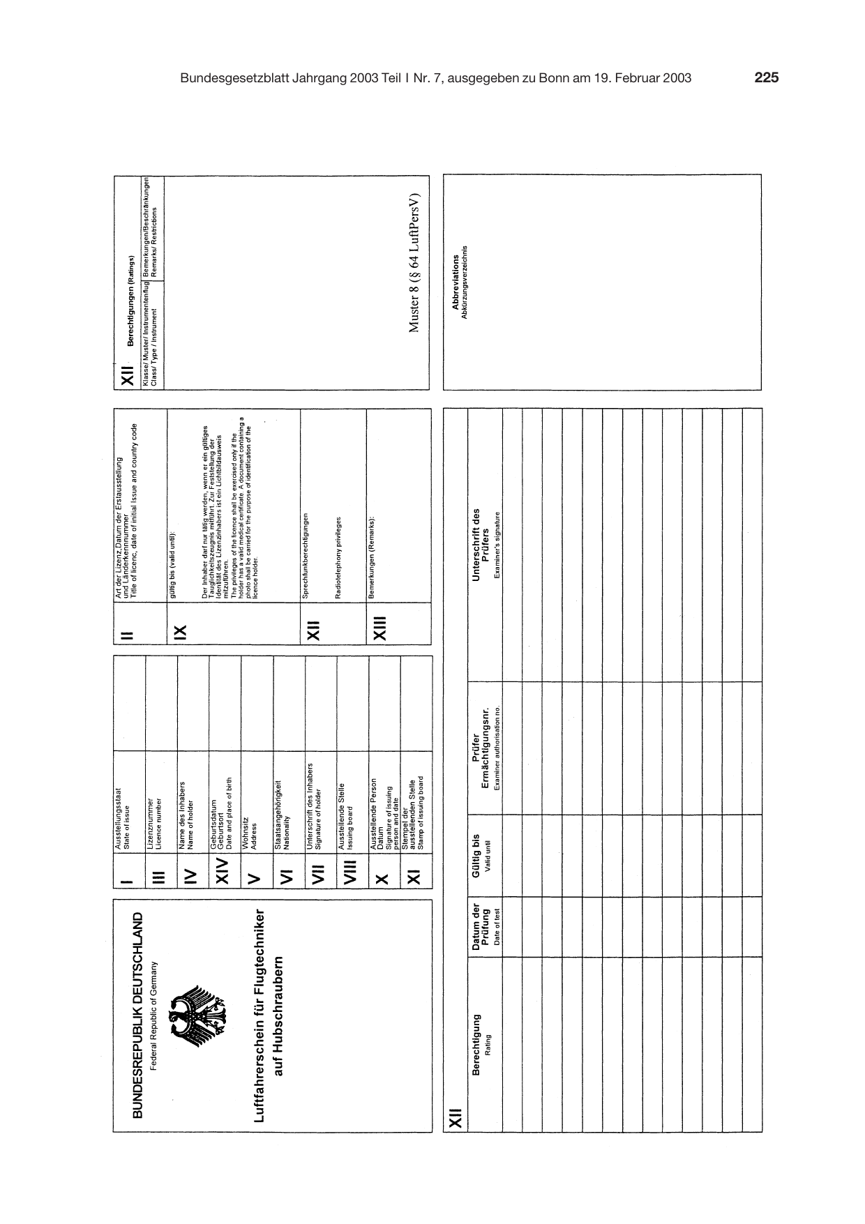 BGBl. 2003, Seite 225 — Originalseite als Abbildung