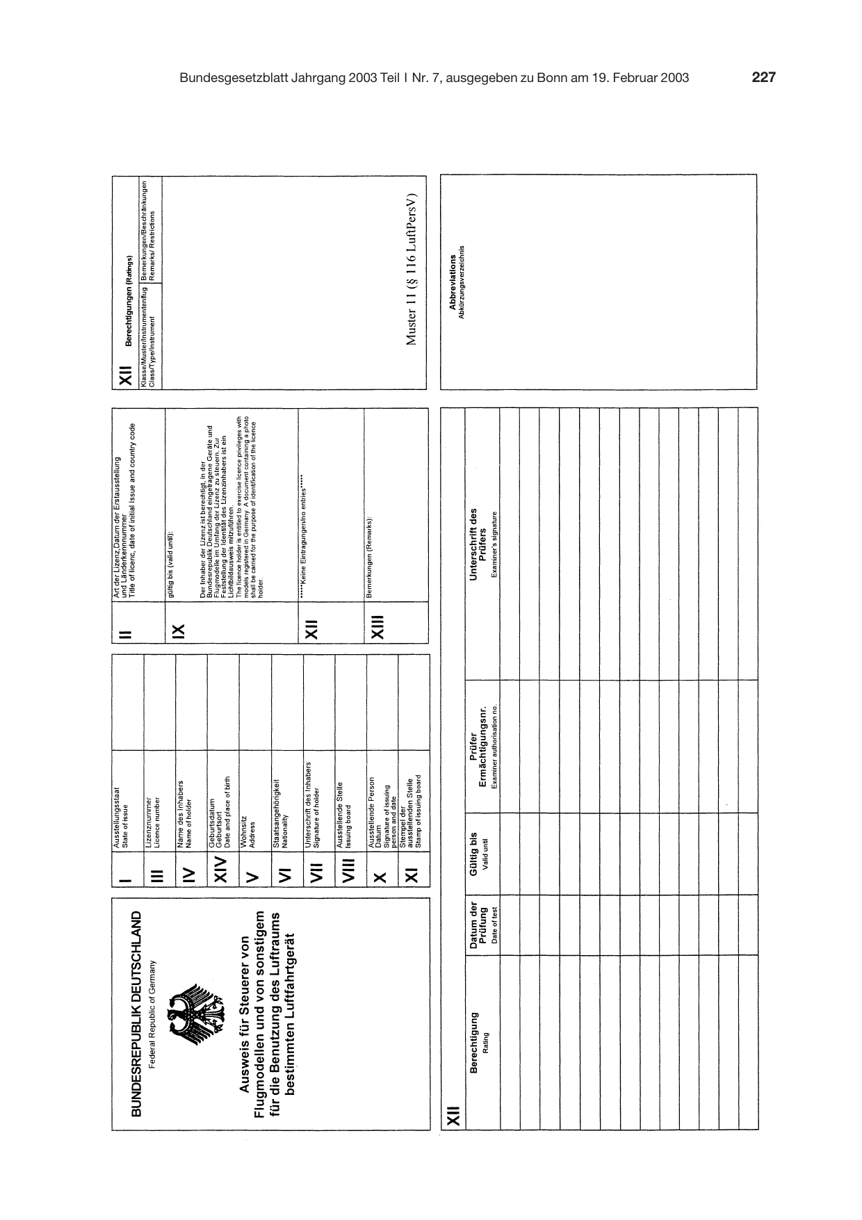 BGBl. 2003, Seite 227 — Originalseite als Abbildung
