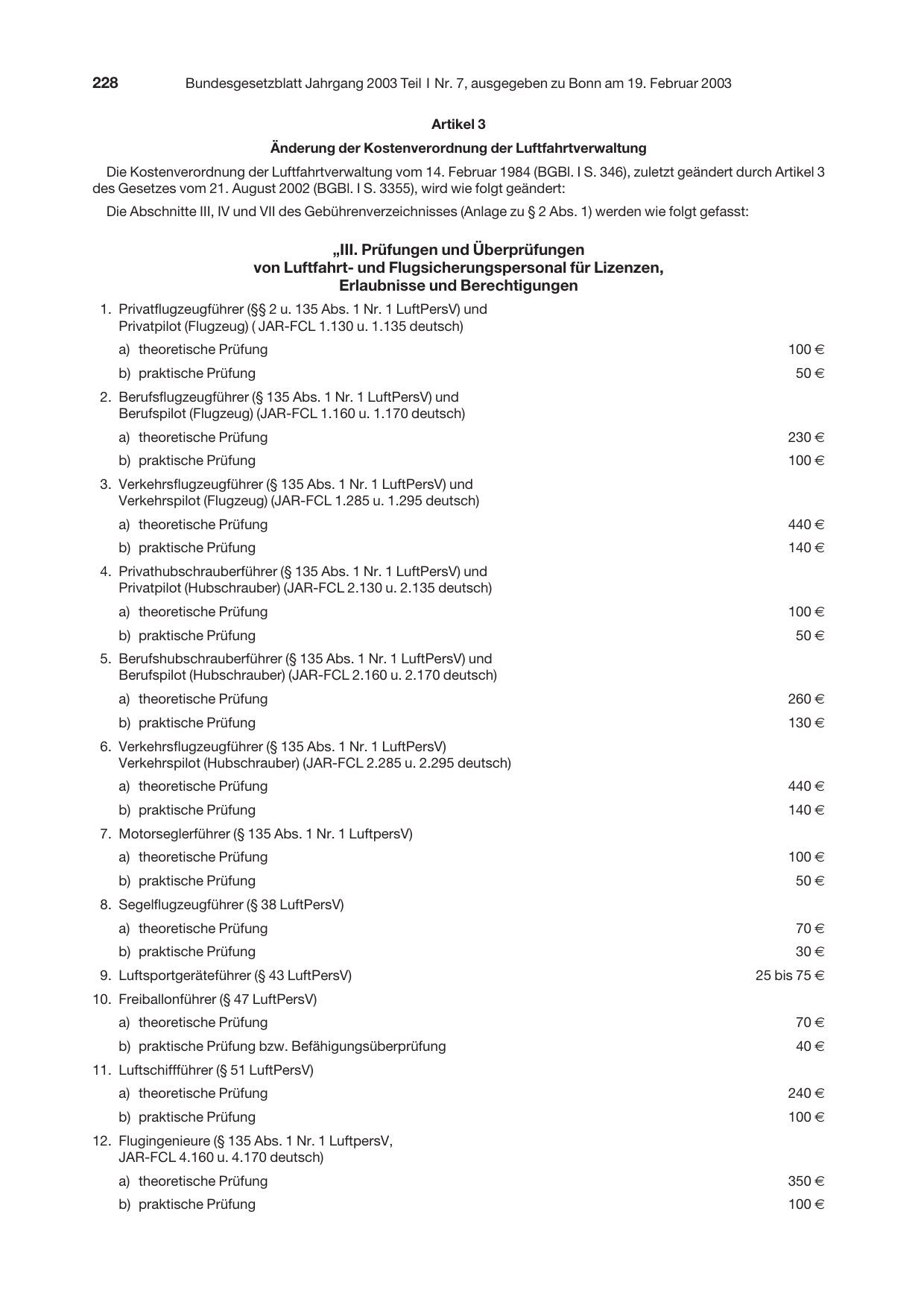 BGBl. 2003, Seite 228 — Originalseite als Abbildung