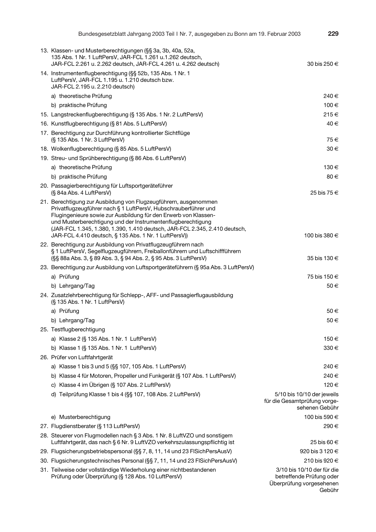 BGBl. 2003, Seite 229 — Originalseite als Abbildung