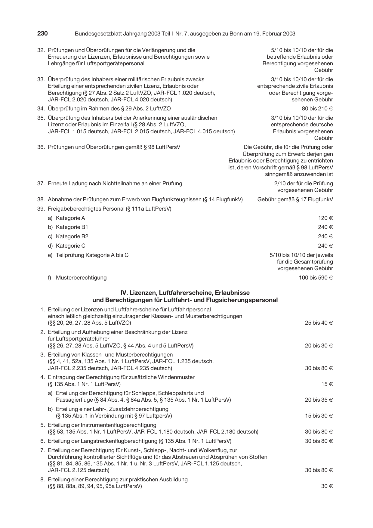 BGBl. 2003, Seite 230 — Originalseite als Abbildung