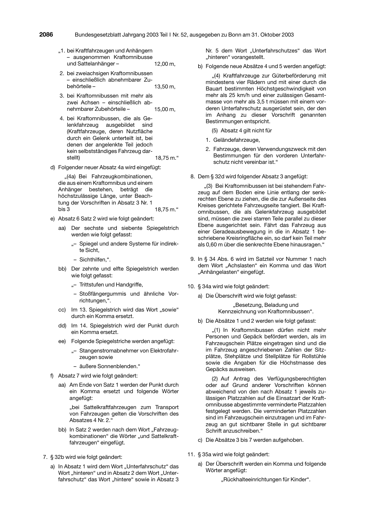 BGBl. 2003, Seite 2086 — Originalseite als Abbildung