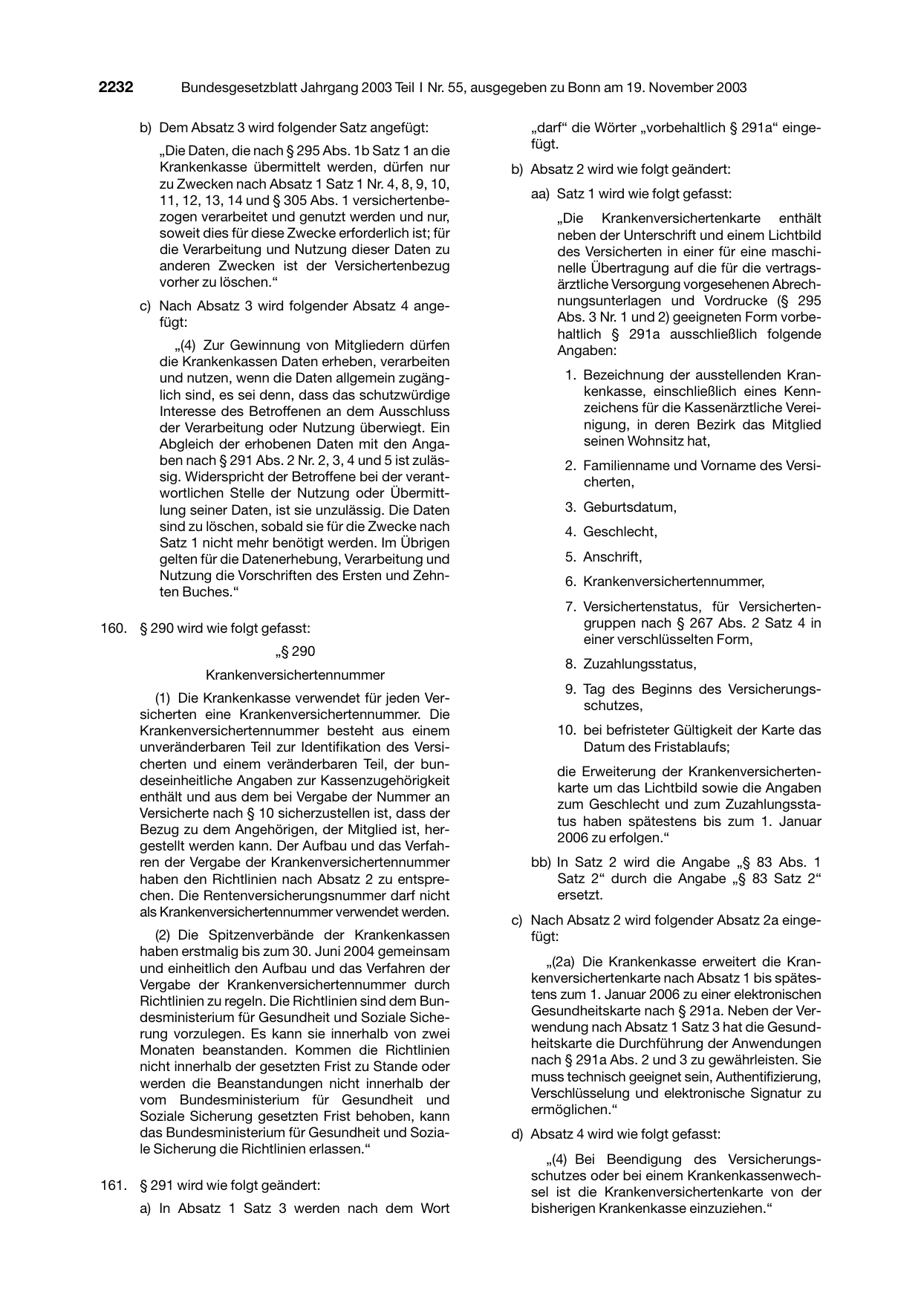 BGBl. 2003, Seite 2232 — Originalseite als Abbildung