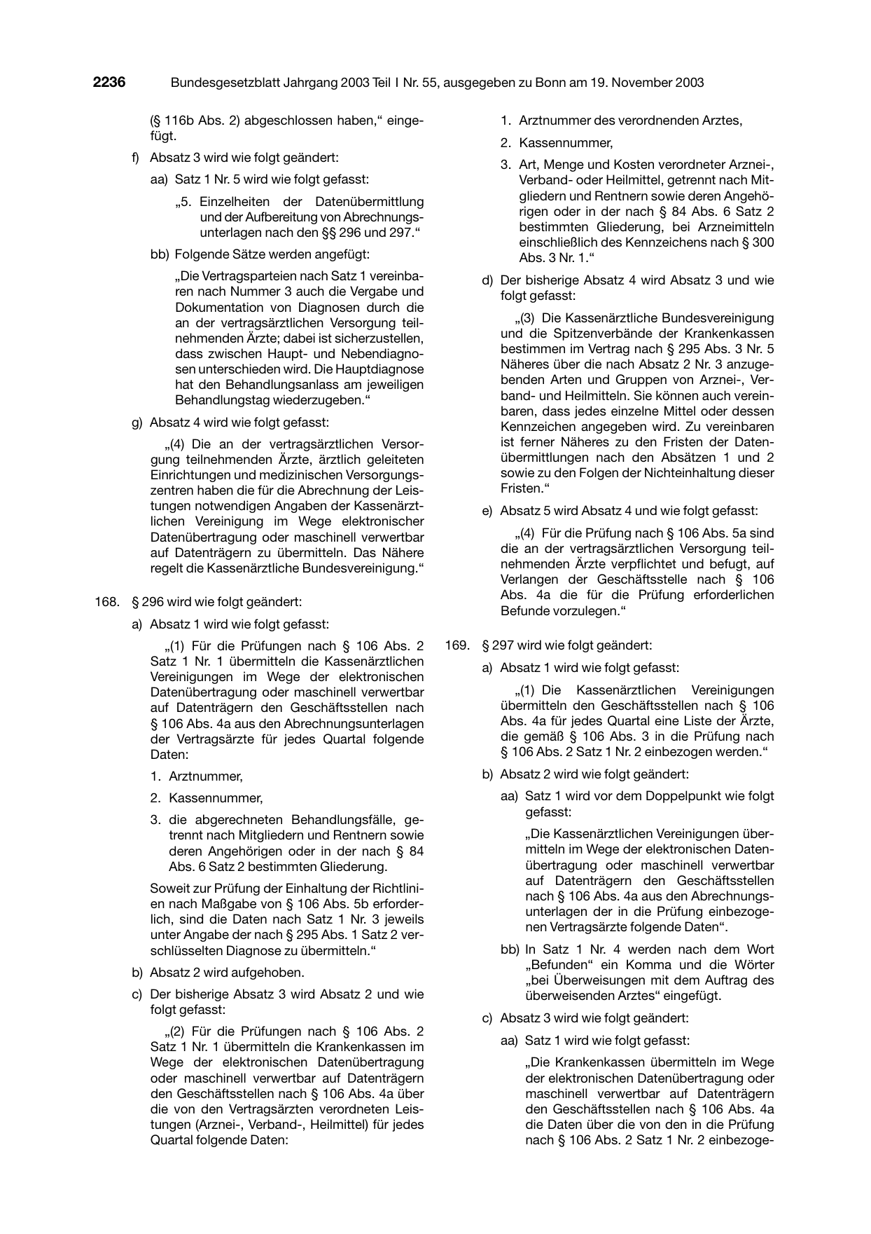 BGBl. 2003, Seite 2236 — Originalseite als Abbildung