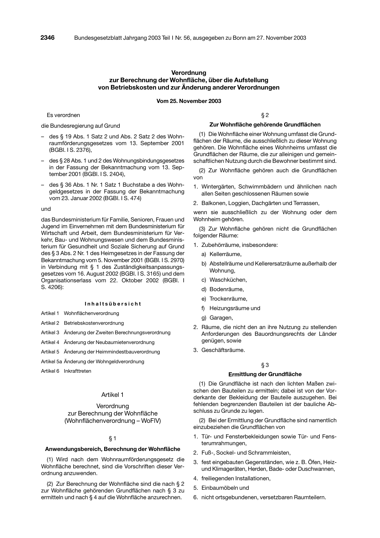 BGBl. 2003, Seite 2346 — Originalseite als Abbildung