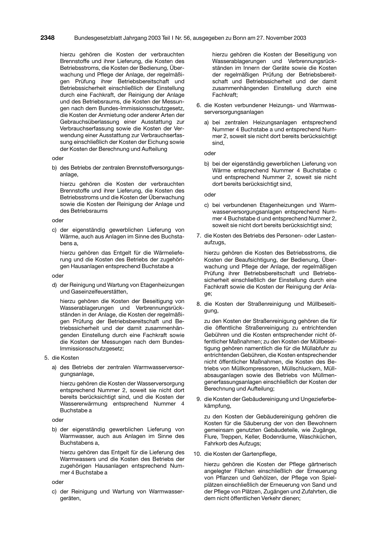 BGBl. 2003, Seite 2348 — Originalseite als Abbildung