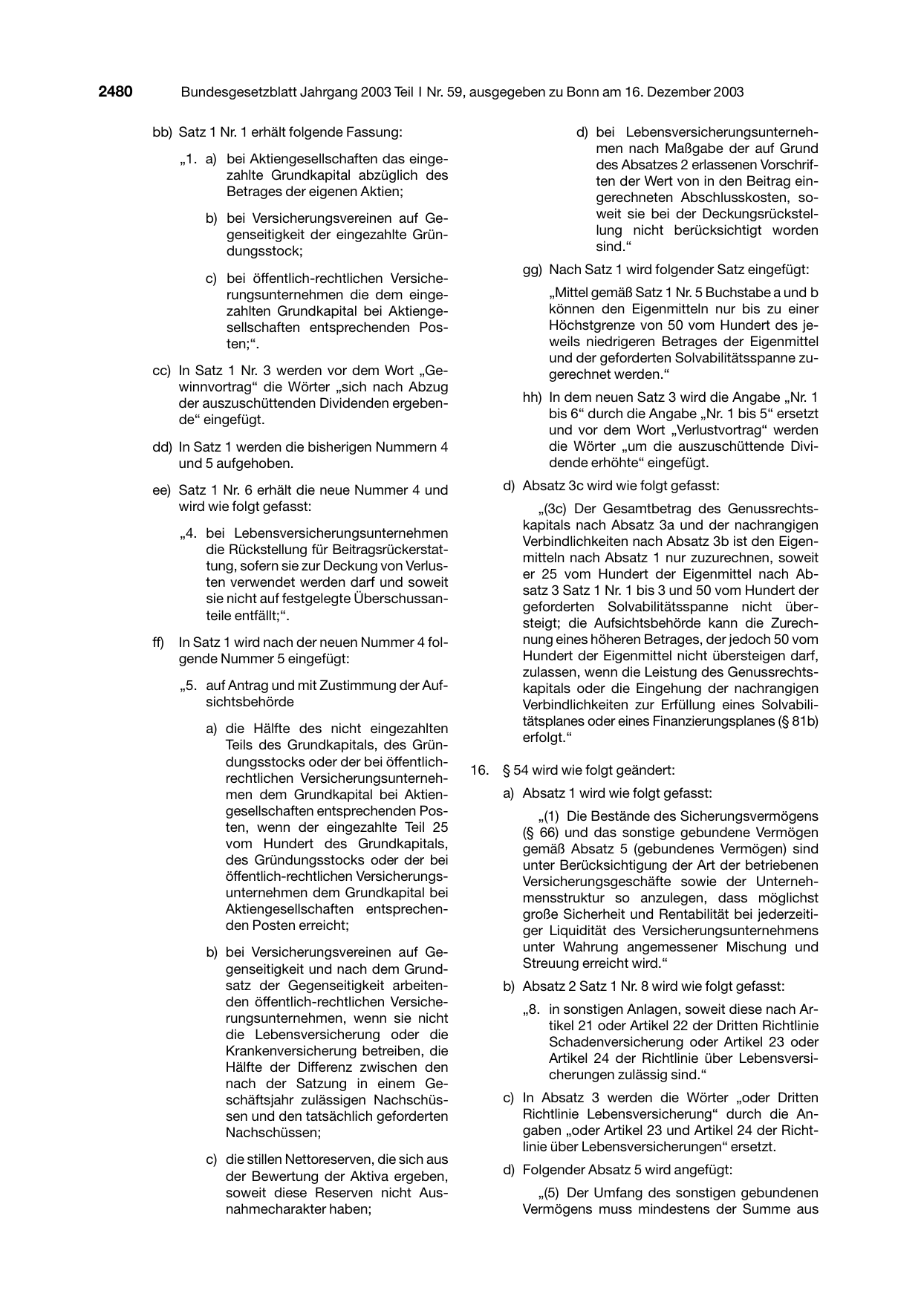 BGBl. 2003, Seite 2480 — Originalseite als Abbildung