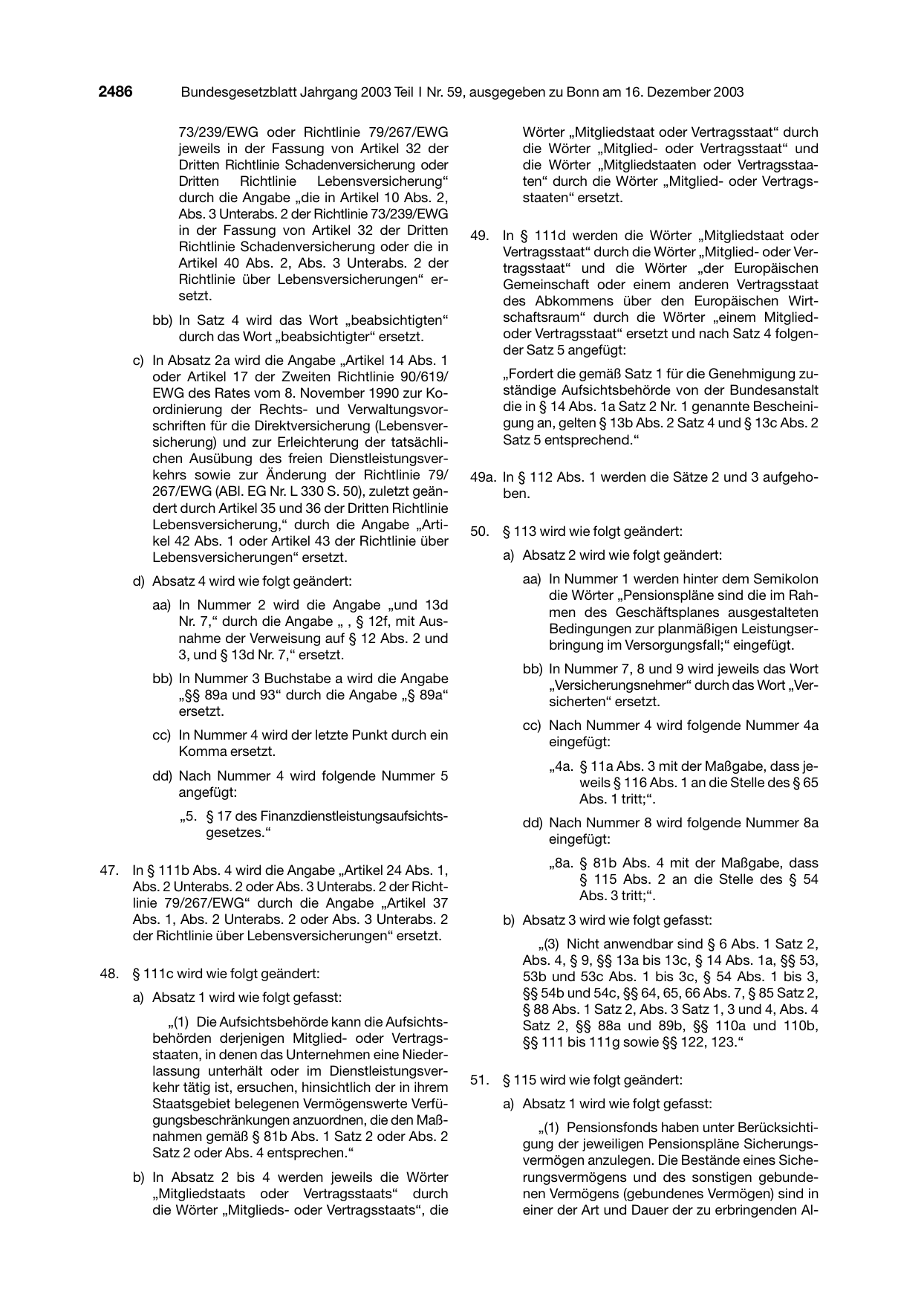 BGBl. 2003, Seite 2486 — Originalseite als Abbildung