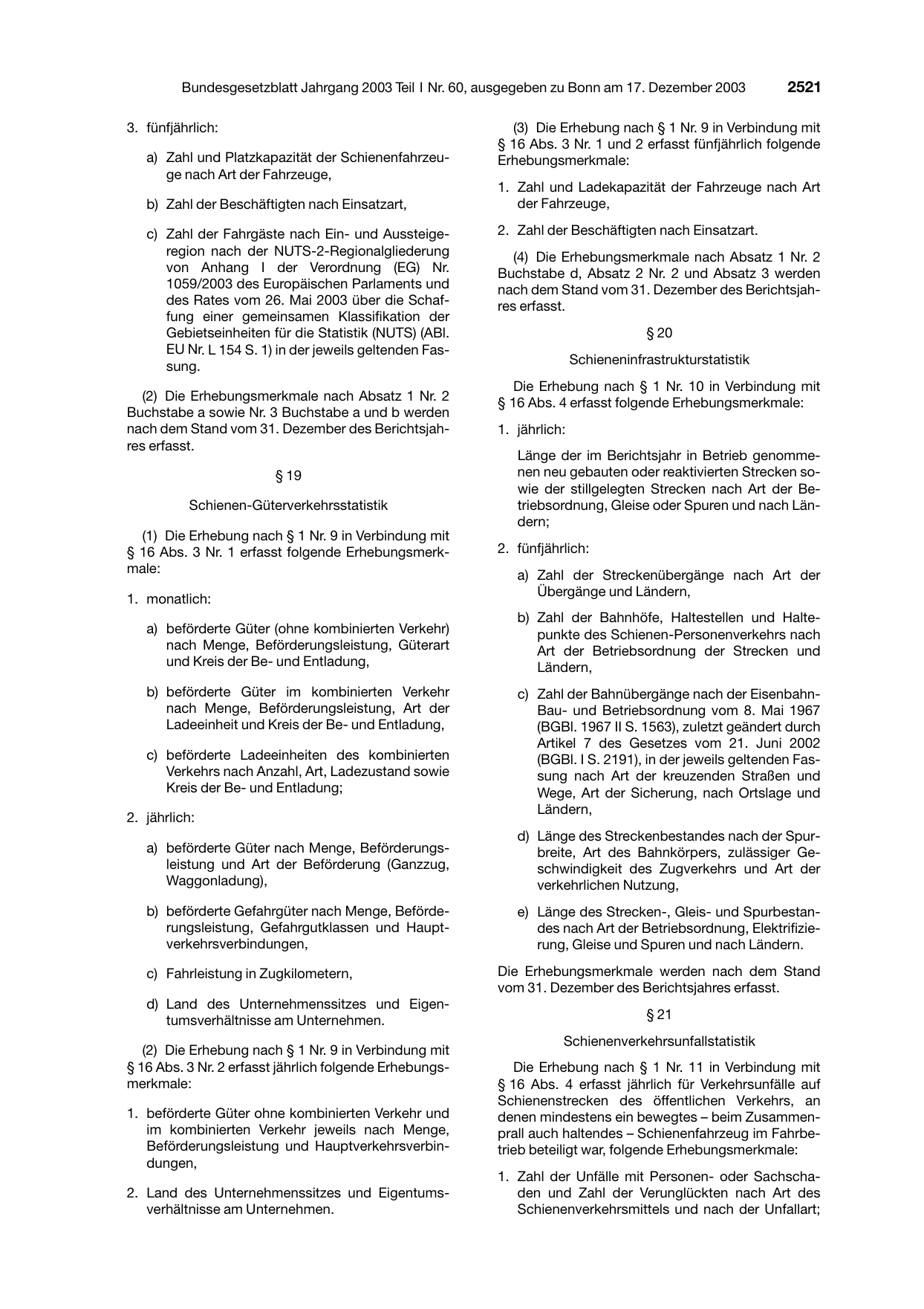 BGBl. 2003, Seite 2521 — Originalseite als Abbildung