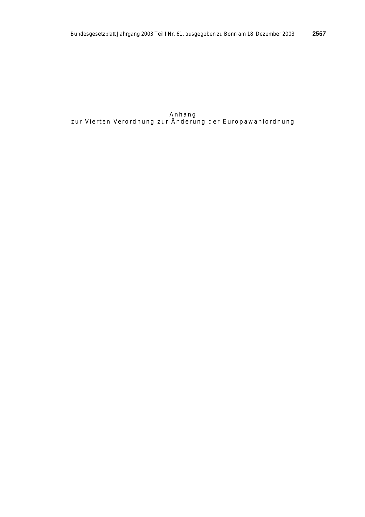 BGBl. 2003, Seite 2557 — Originalseite als Abbildung