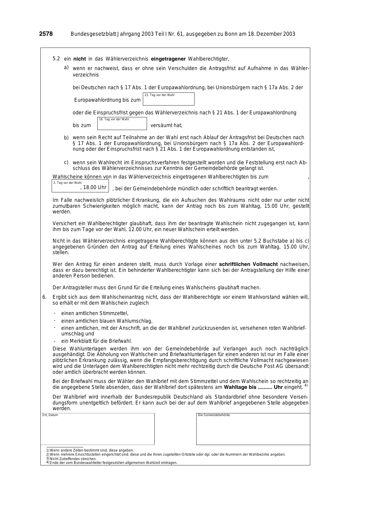 BGBl. 2003, Seite 2578 — Originalseite als Abbildung