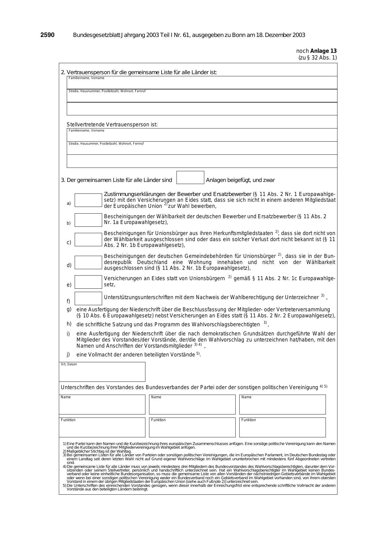 BGBl. 2003, Seite 2590 — Originalseite als Abbildung