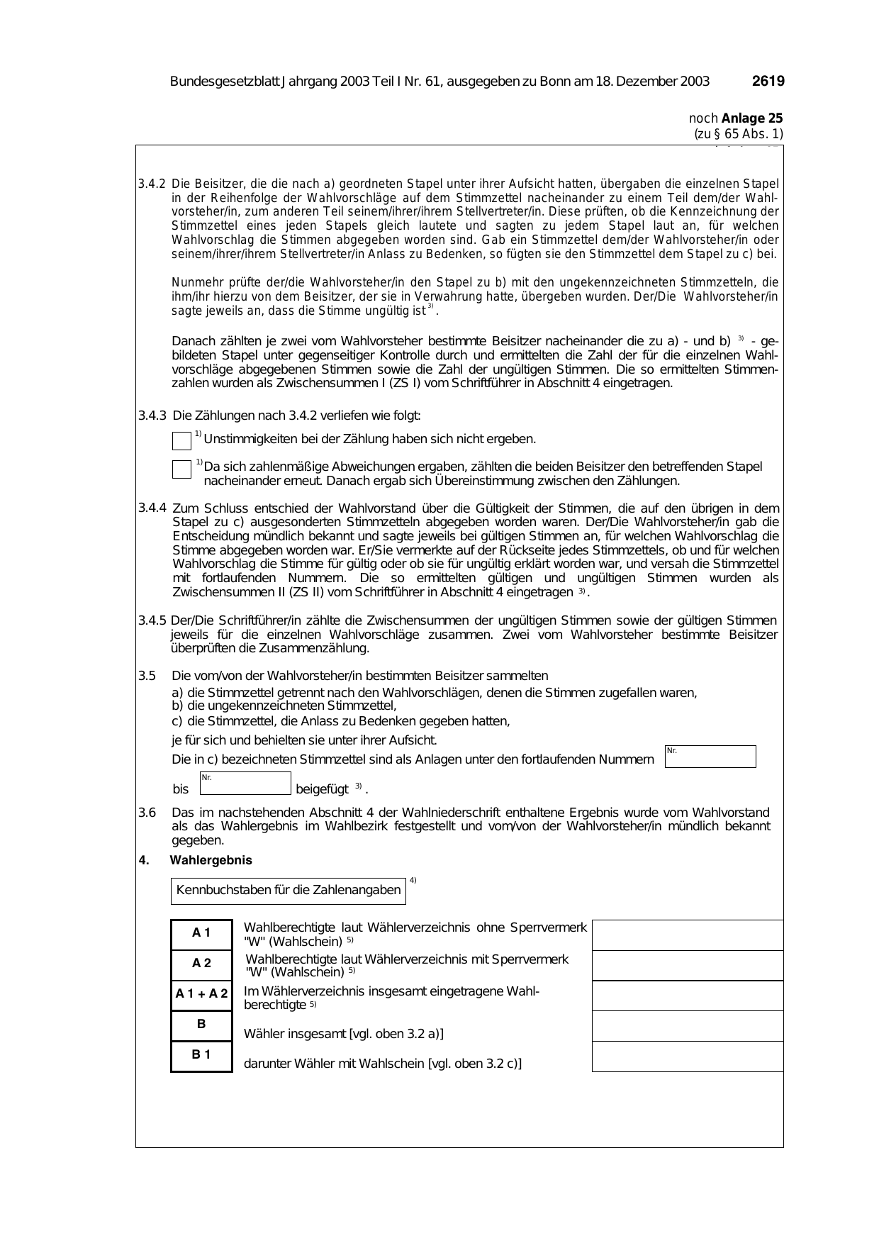 BGBl. 2003, Seite 2619 — Originalseite als Abbildung