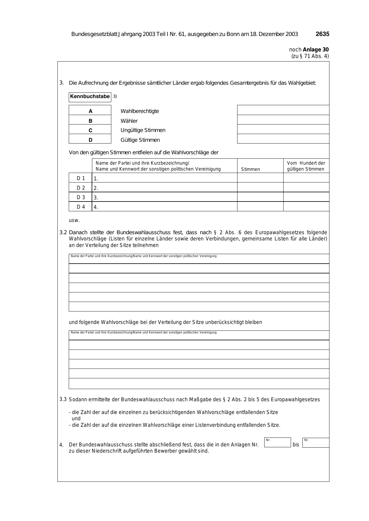 BGBl. 2003, Seite 2635 — Originalseite als Abbildung