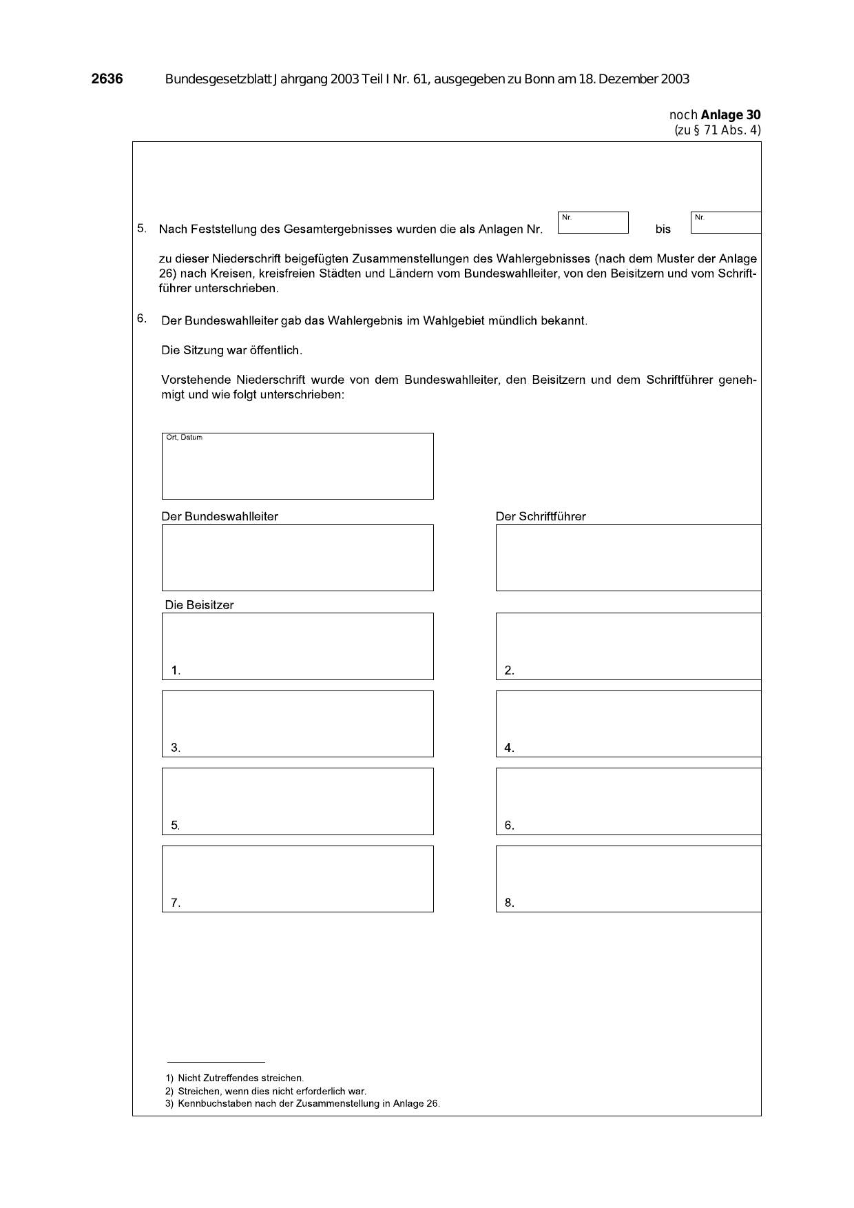 BGBl. 2003, Seite 2636 — Originalseite als Abbildung