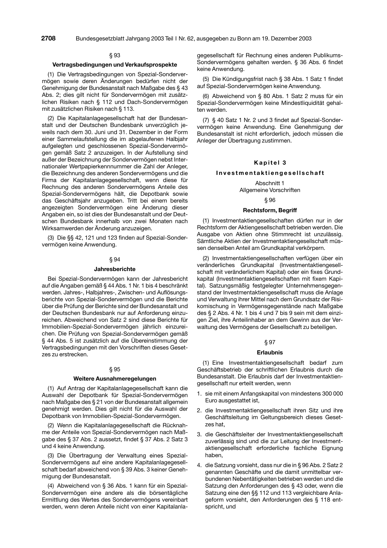 BGBl. 2003, Seite 2708 — Originalseite als Abbildung