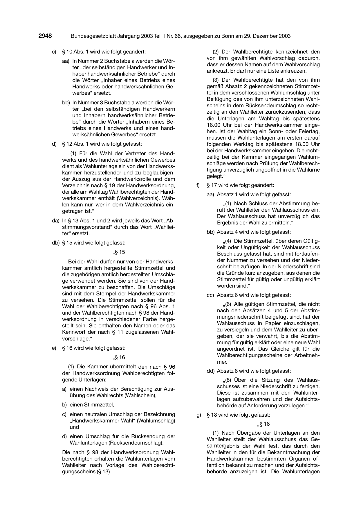 BGBl. 2003, Seite 2948 — Originalseite als Abbildung
