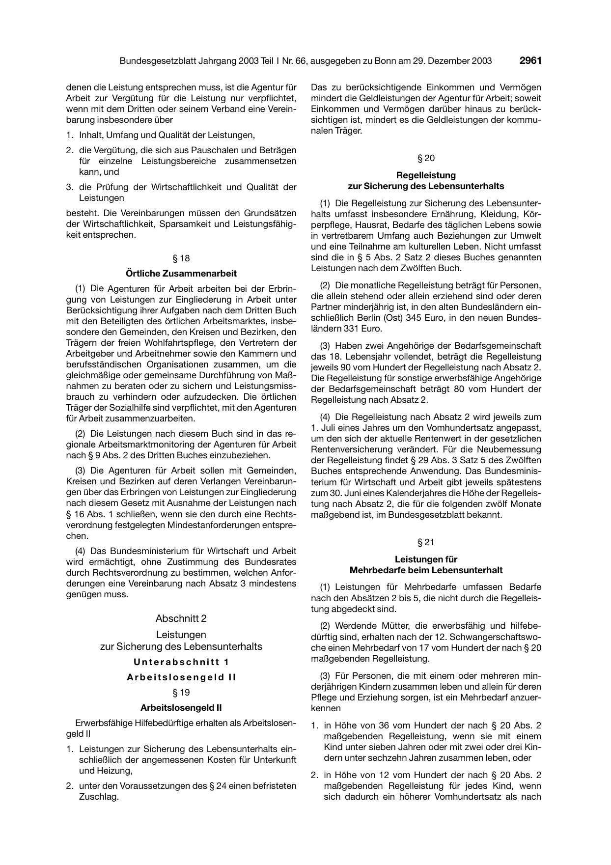 BGBl. 2003, Seite 2961 — Originalseite als Abbildung