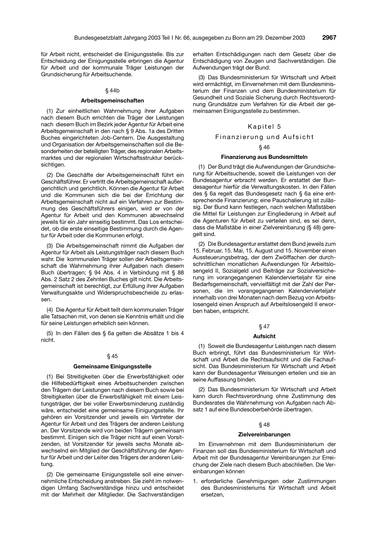 BGBl. 2003, Seite 2967 — Originalseite als Abbildung