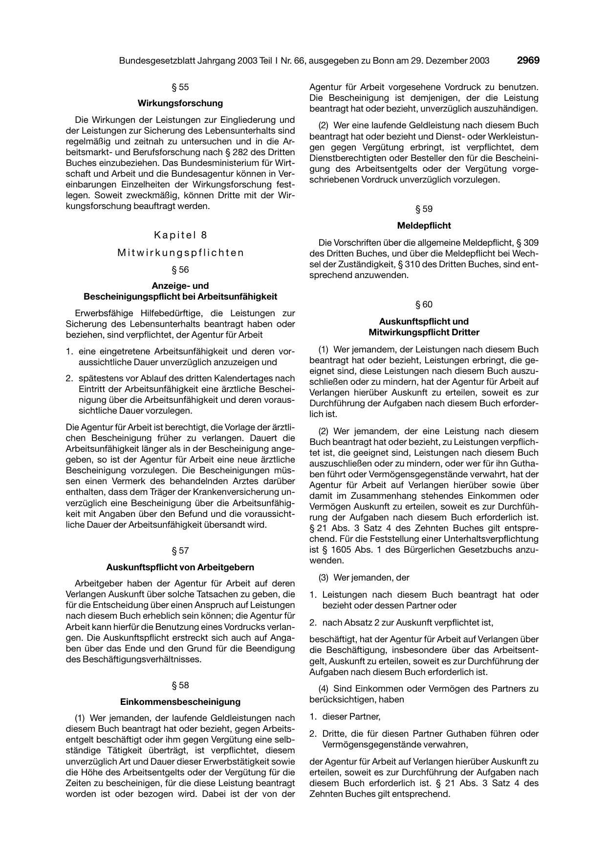 BGBl. 2003, Seite 2969 — Originalseite als Abbildung