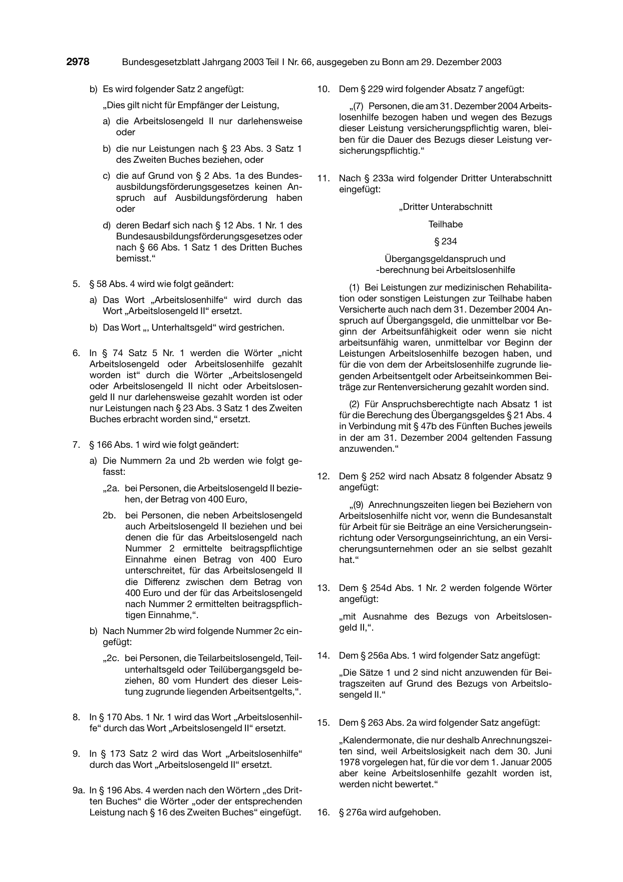 BGBl. 2003, Seite 2978 — Originalseite als Abbildung